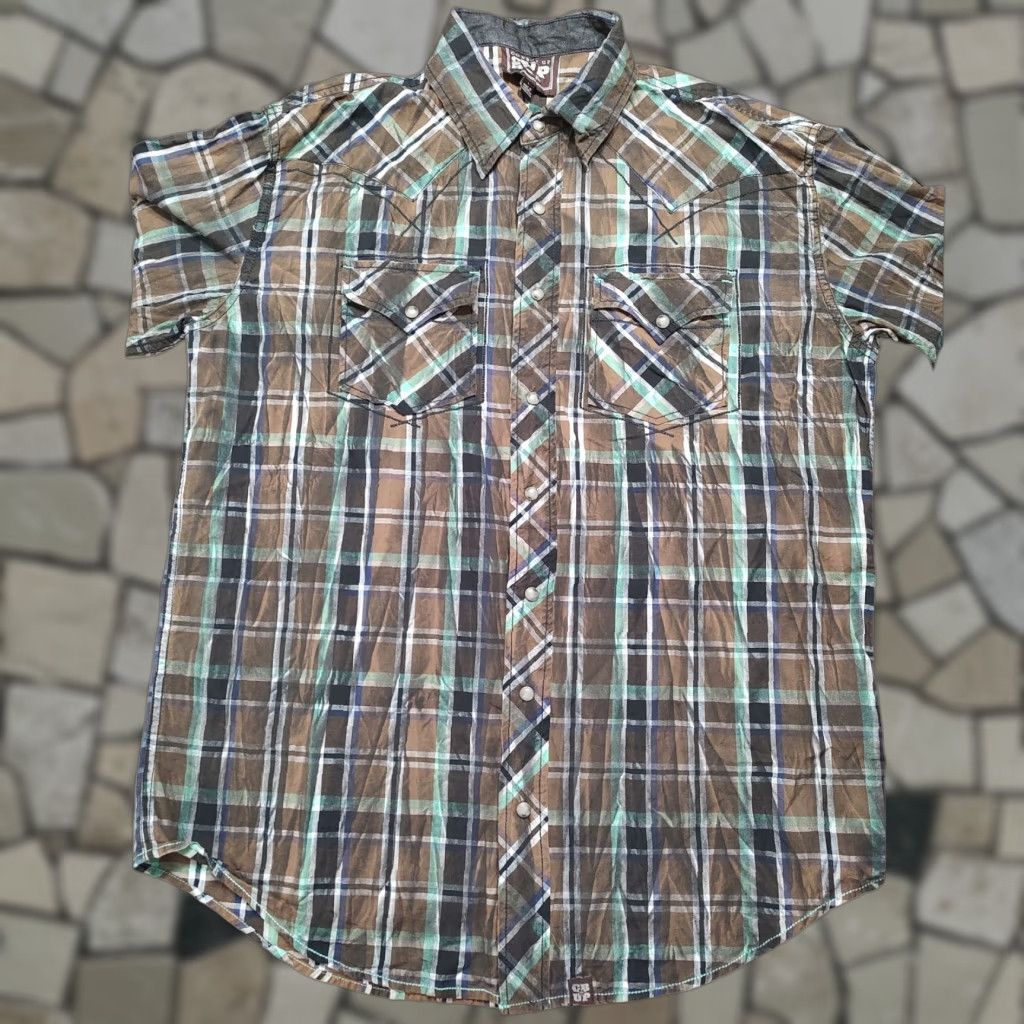 Vintage VINTAGE Cowboy Up Western Brown Plaid Pearl Snap Shirt Mens Large Casual Western Size US L / EU 52-54 / 3 - 1 Thumbnail