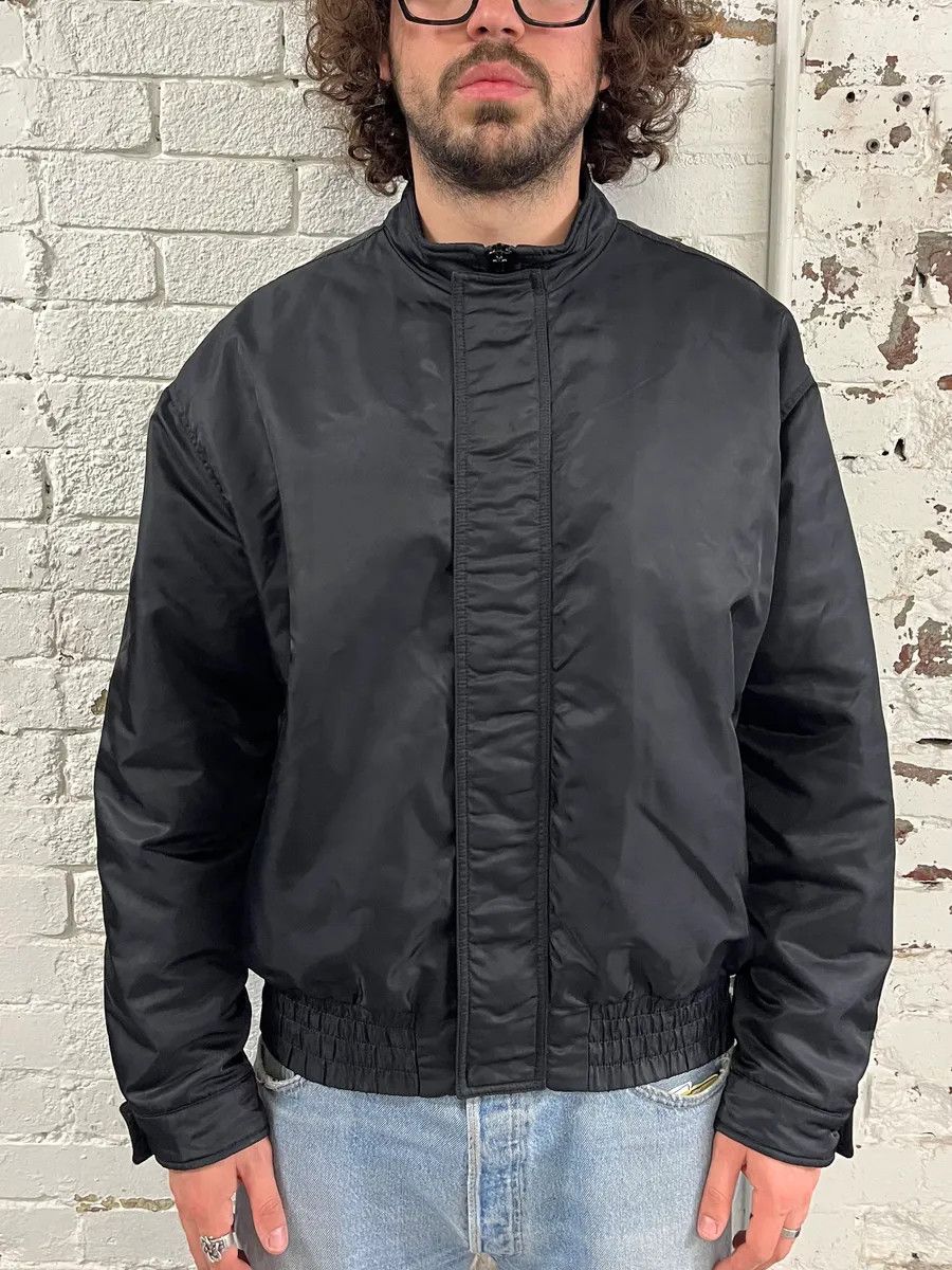 Moschino 2010s Moschino Black Nylon Ribbed Cuff Bomber Jacket Size US M / EU 48-50 / 2 - 2 Thumbnail