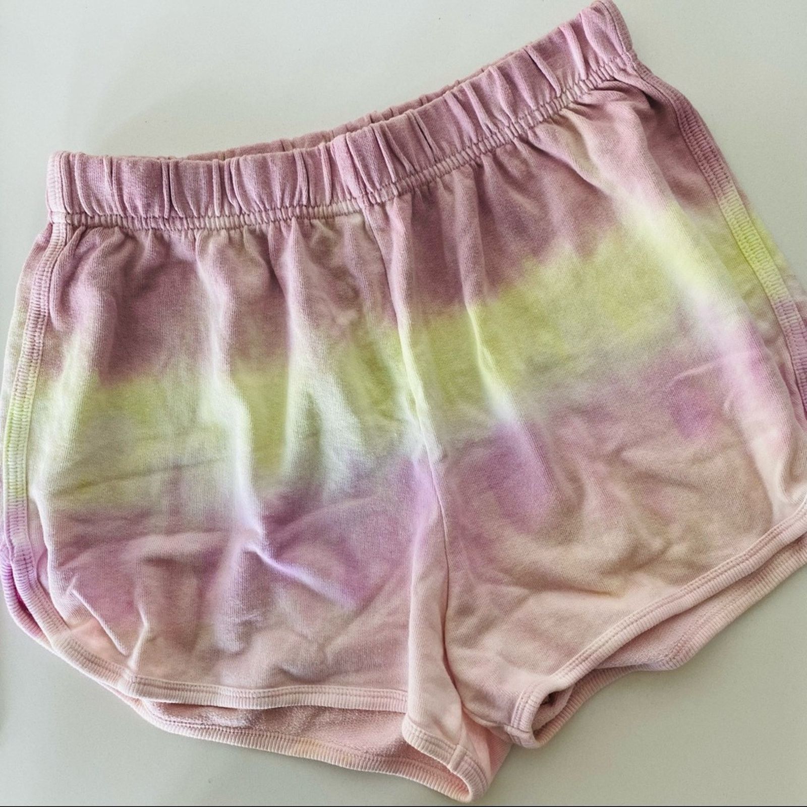 Target Basics TARGET Pink Purple Yellow Tie Dye Stripe Sweat Lounge Shorts Size 26" / US 2 / IT 38 - 2 Thumbnail