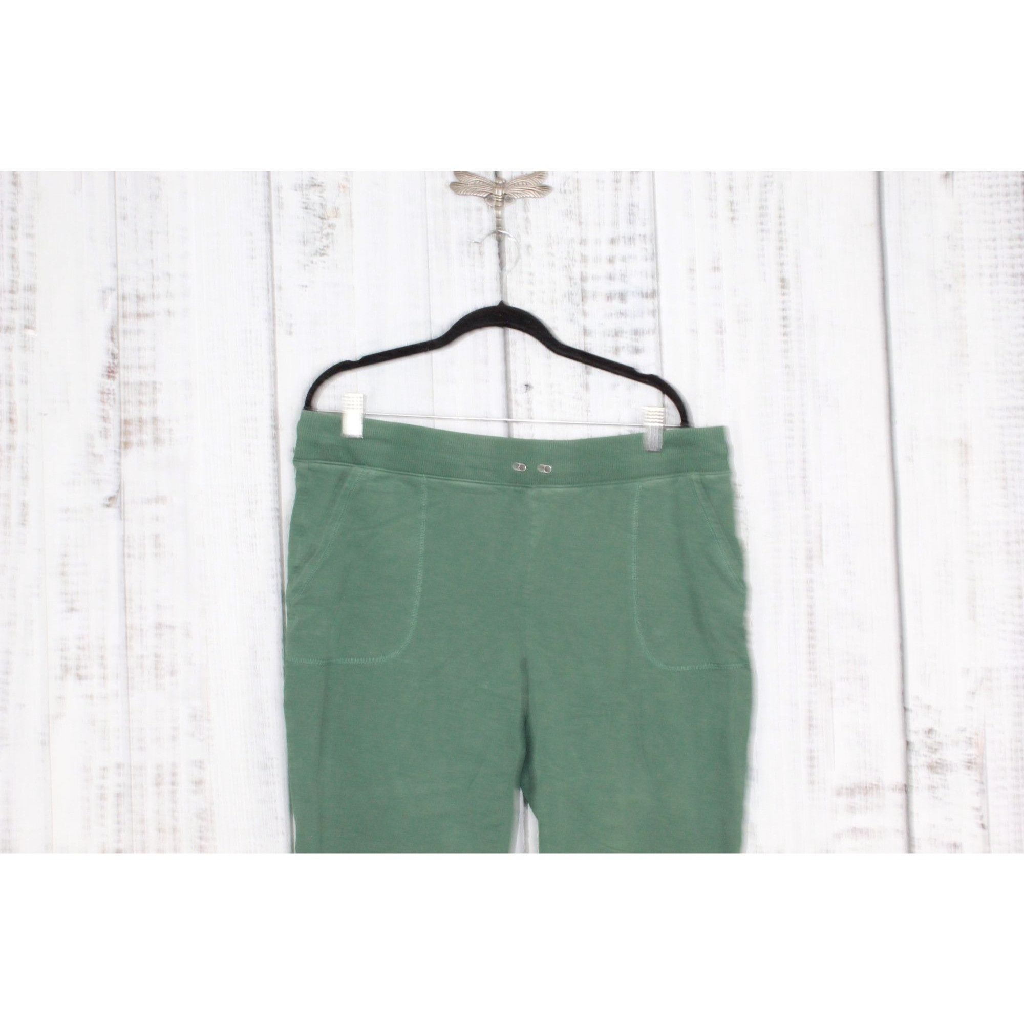 L.L. Bean LL Bean Women’s Ultrasoft Green Drawstring Jogger Sweatpants Size 38" / US 16 / IT 52 - 3 Thumbnail