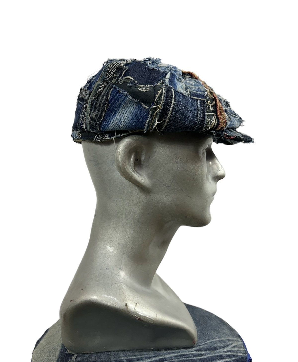 Art Comes First Custom Made Distressed Denim Paisley patchwork Newsboy hats Size ONE SIZE - 1 Thumbnail