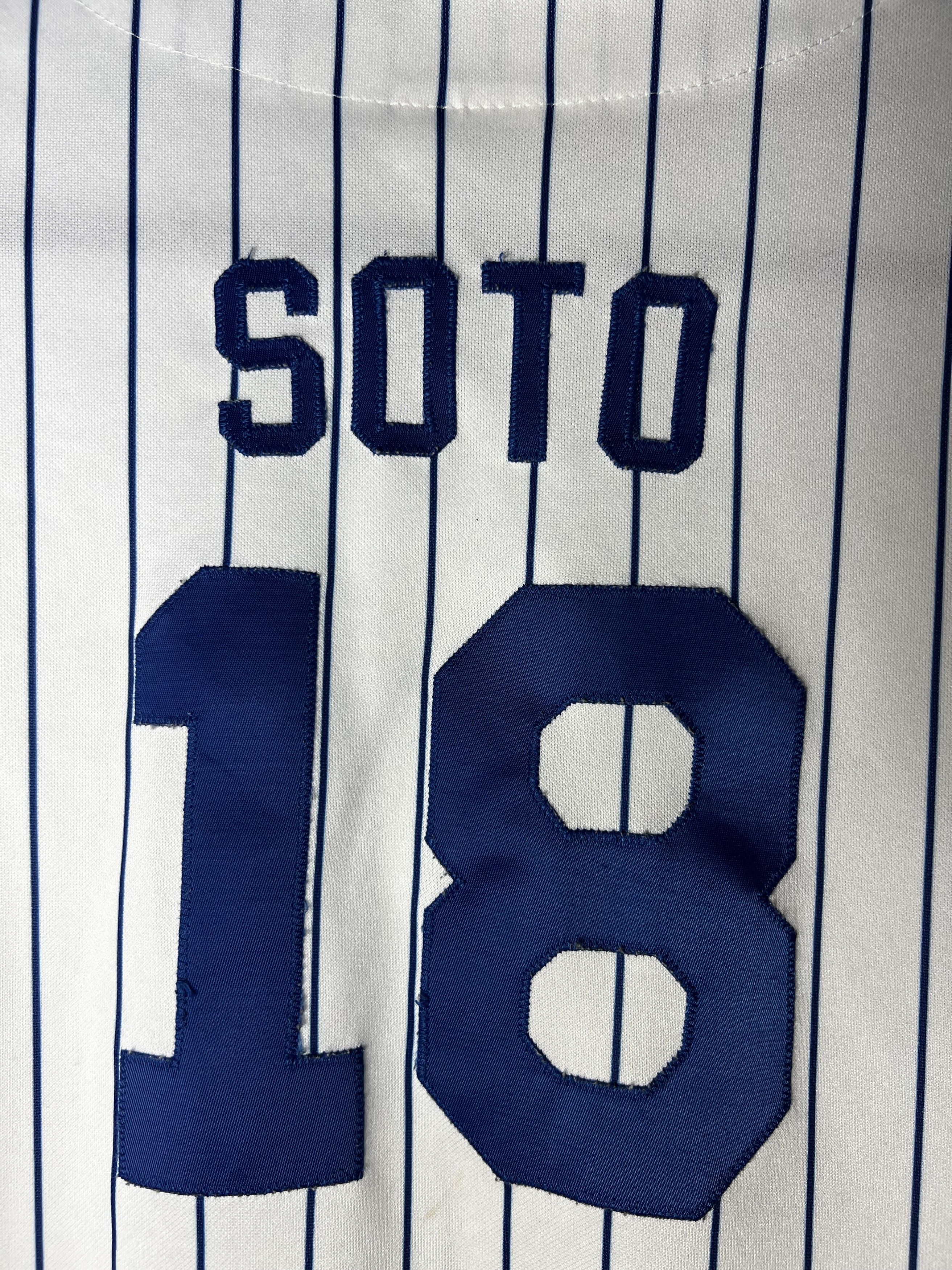 Majestic Vintage Chicago Cubs Soto 18 Striped Short Sleeve Button Up Size US L / EU 52-54 / 3 - 14 Thumbnail
