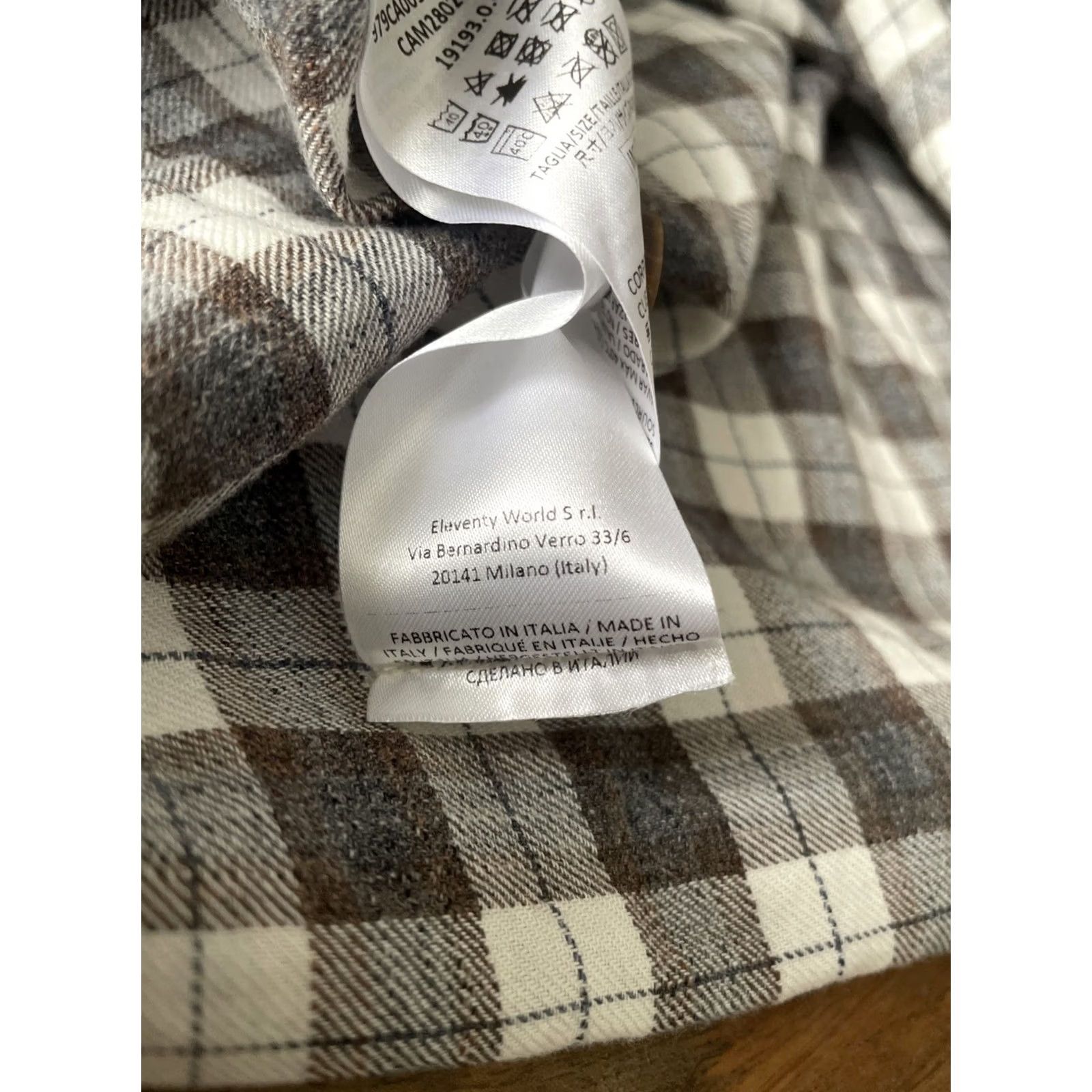 Eleventy VINTAGE Eleventy Platinum Flannel Shirt Men XL Gingham Plaid Checkered 100% Cotton Italy Size US XL / EU 56 / 4 - 5 Thumbnail