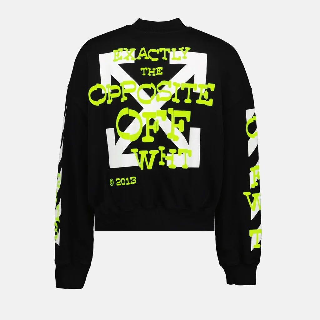 Vintage OFF-WHITE Opposite Arrow Handmad cropped sweatshirt crop top Size L / US 10 / IT 46 - 2 Thumbnail