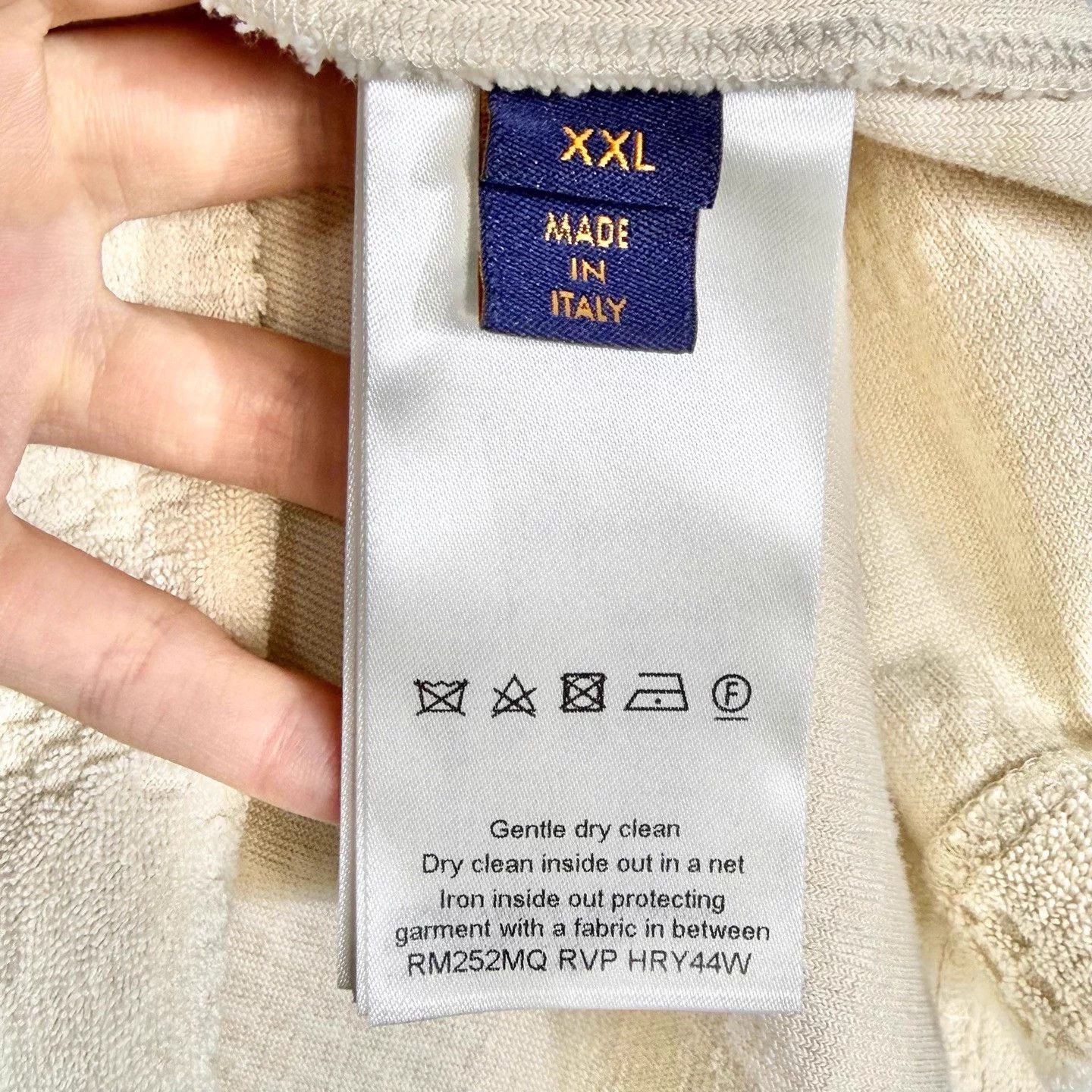 Louis Vuitton LV Beige Check Terry Logo Ribbed Collar Tee XXL Near New Size US XXL / EU 58 / 5 - 4 Thumbnail