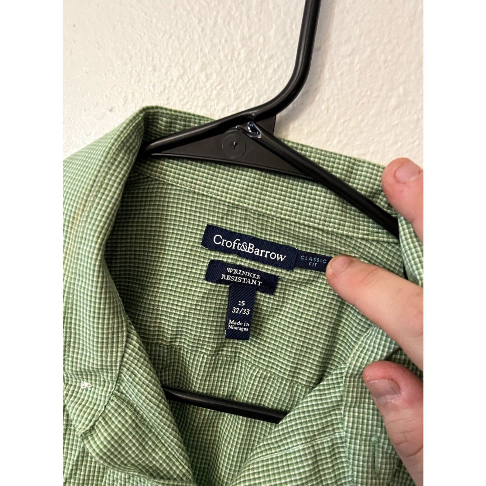 Croft & Barrow CROFT & BARROW Plaid Button-Up Shirt Men’s 15 Green Long Sleeve Collared Casual Regular Fit Size US M / EU 48-50 / 2 - 2 Thumbnail