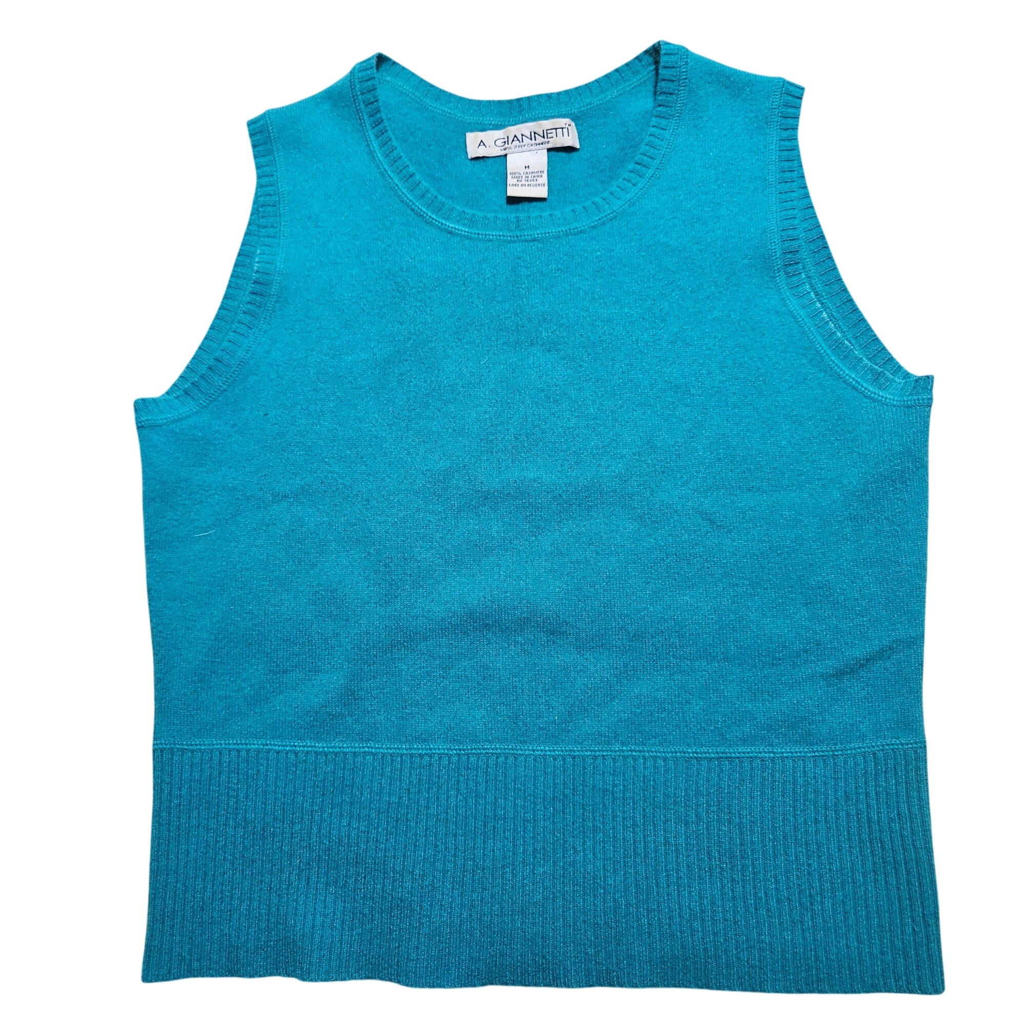 Other VTG A. Giannetti Women Cashmere Sweater Tank Turquoise M Coa Size M / US 6-8 / IT 42-44 - 5 Thumbnail