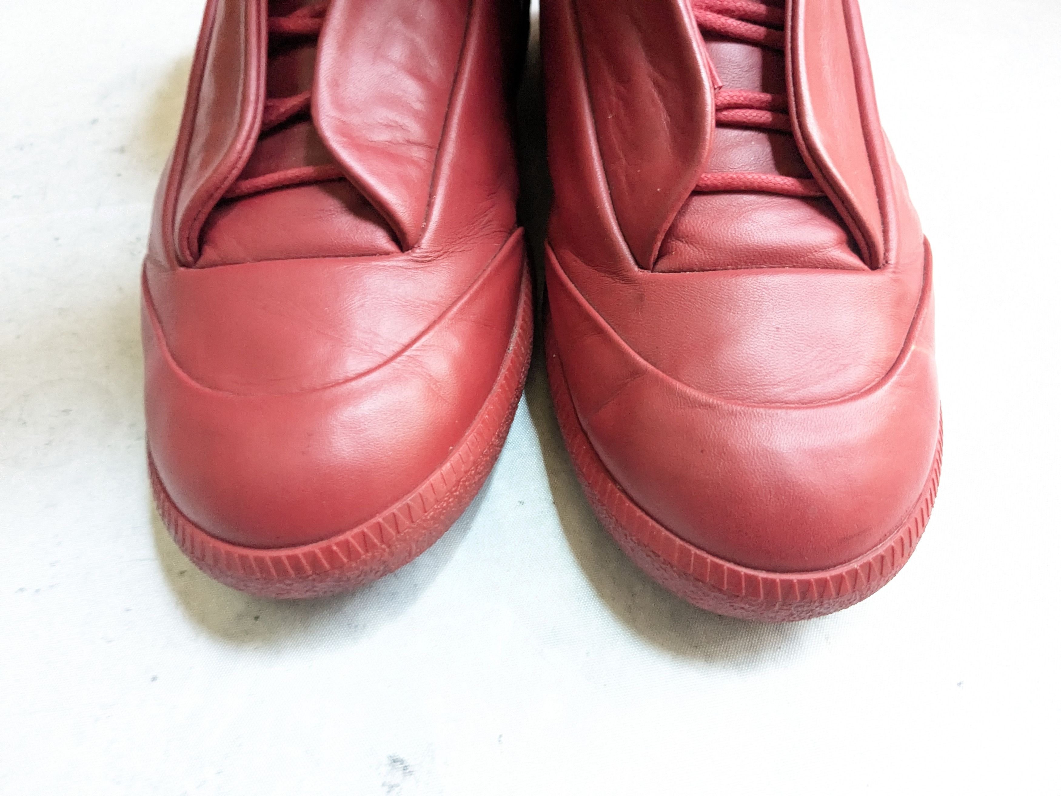 Maison Margiela Maison Margiela Future Sneakers Red 12 45 High Tops Leather Size US 12 / EU 45 - 3 Thumbnail