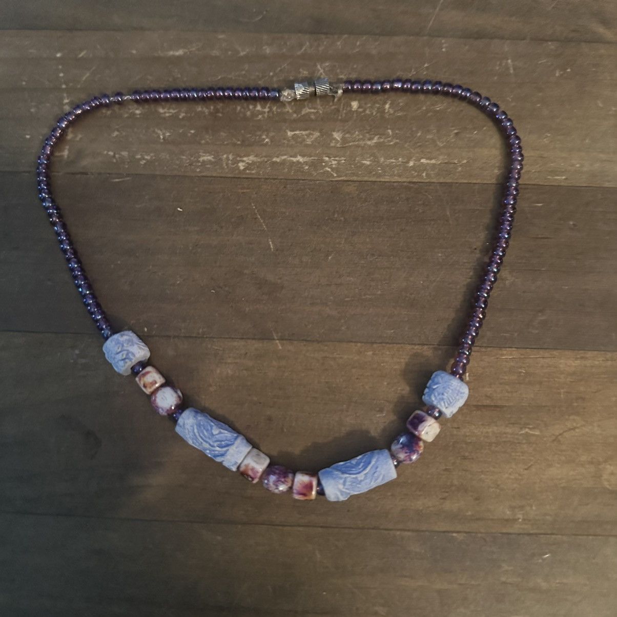 Vintage Vintage African trade bead and Jasper bead necklace Size ONE SIZE - 2 Thumbnail