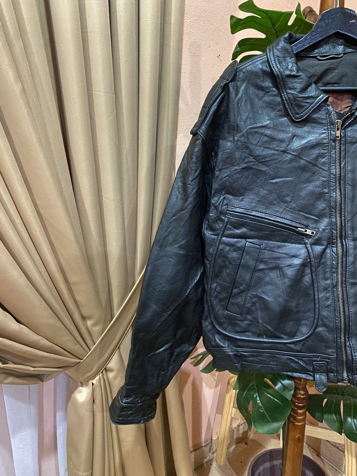 Other Vintage Ghezzi Aero Wear Black Leather Blouson Jacket Size US L / EU 52-54 / 3 - 5 Thumbnail