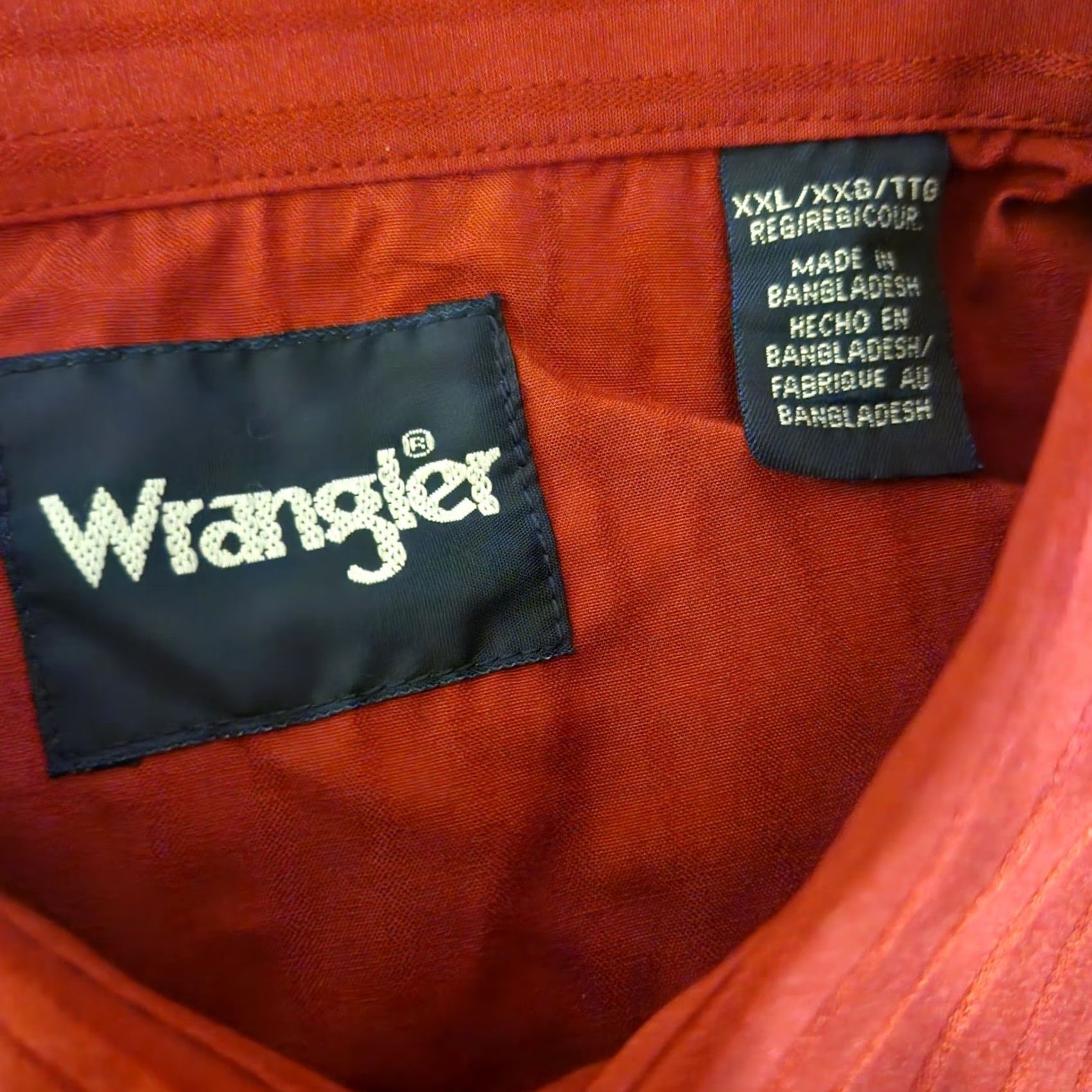 Wrangler Wrangler Pearl Snap Shirt Mens 2XL Red Striped Western Cowboy Rodeo New! Size US XXL / EU 58 / 5 - 7 Thumbnail