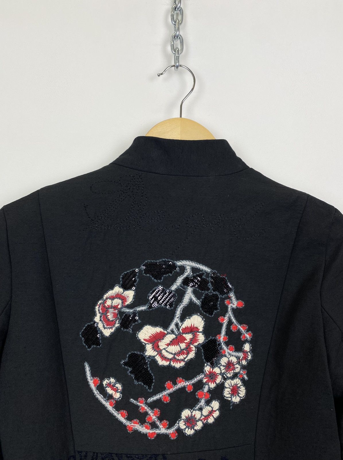 Desigual Vintage Desigual Floral Trench Coat Ladies Size 40 Black Y2K Size S / US 4 / IT 40 - 2 Thumbnail