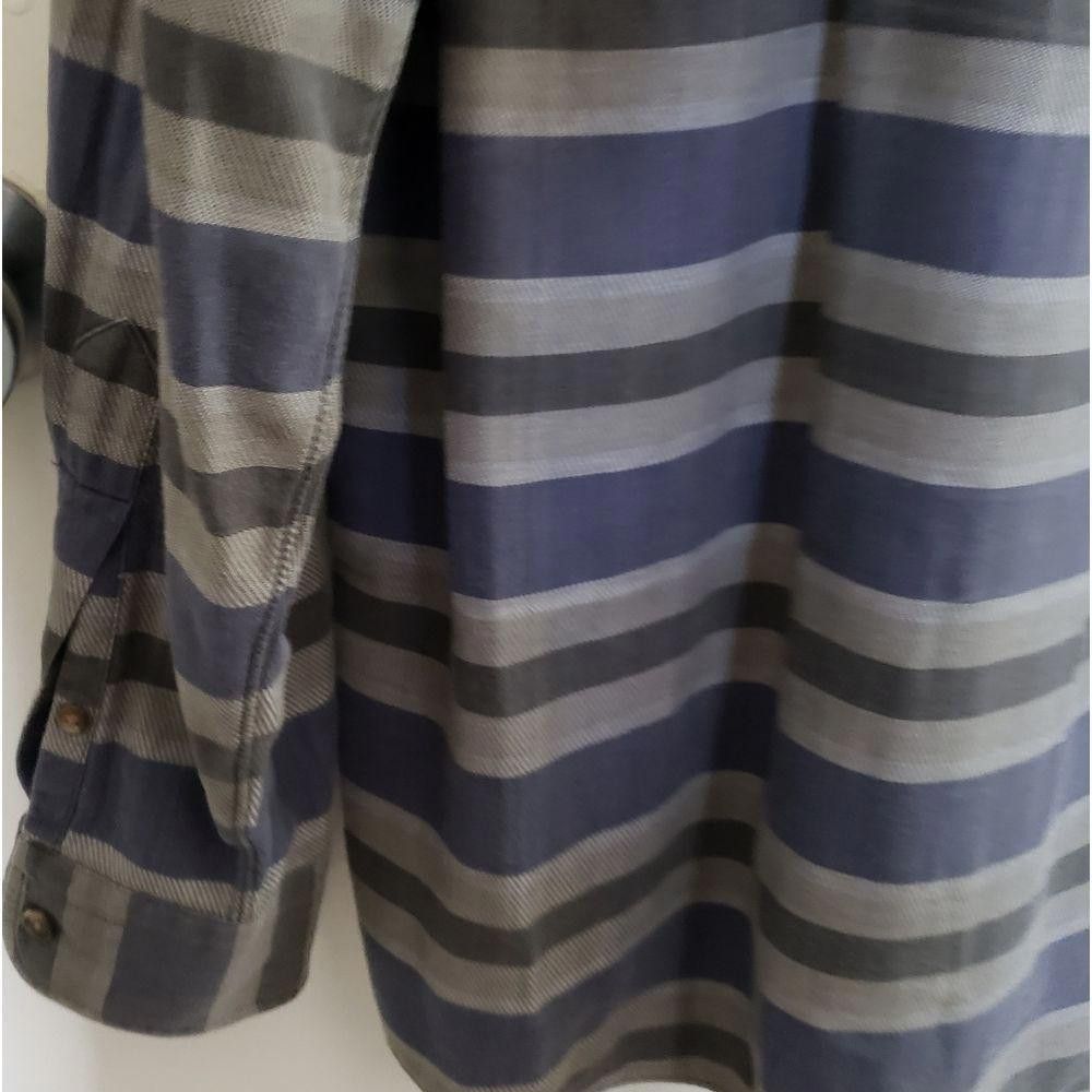 Designer CT1019a Kenneth Gordon Men's Blue & Gray Striped Shirt M Size US M / EU 48-50 / 2 - 4 Thumbnail