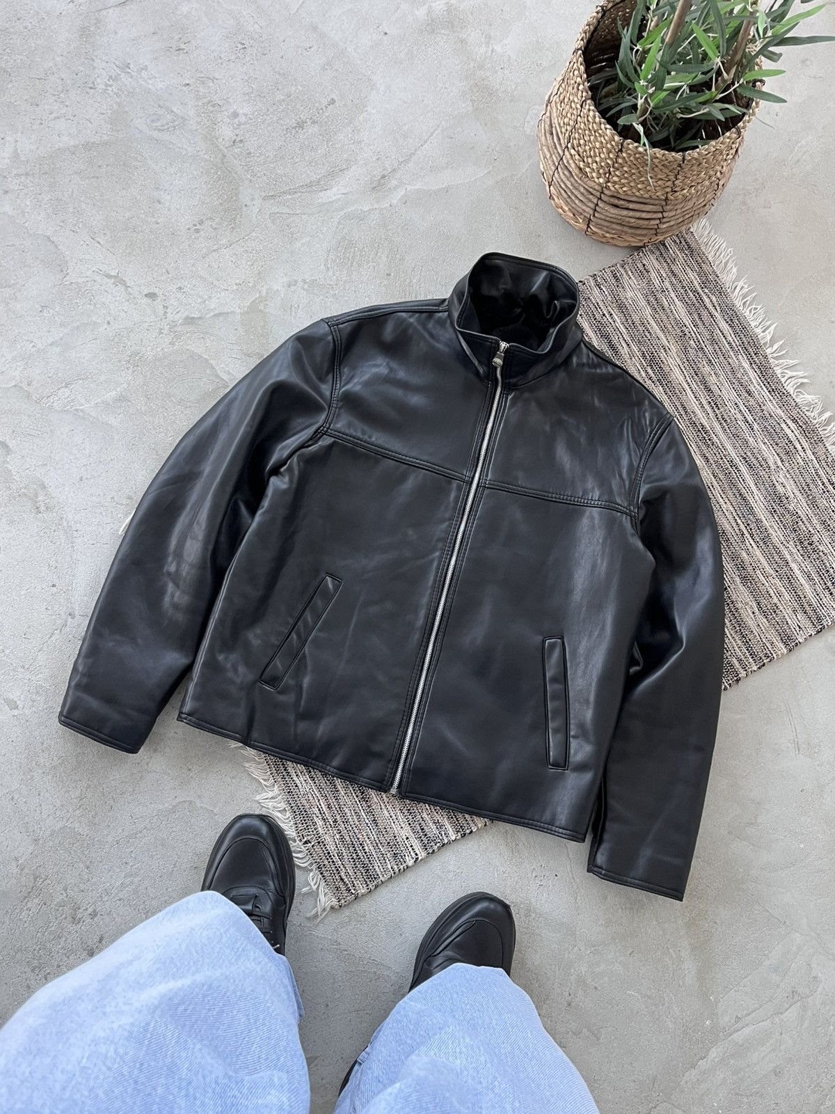 Genuine Leather Vintage Faux Leather Coach Bomber Jacket High Neck Y2K Size US L / EU 52-54 / 3 - 2 Thumbnail