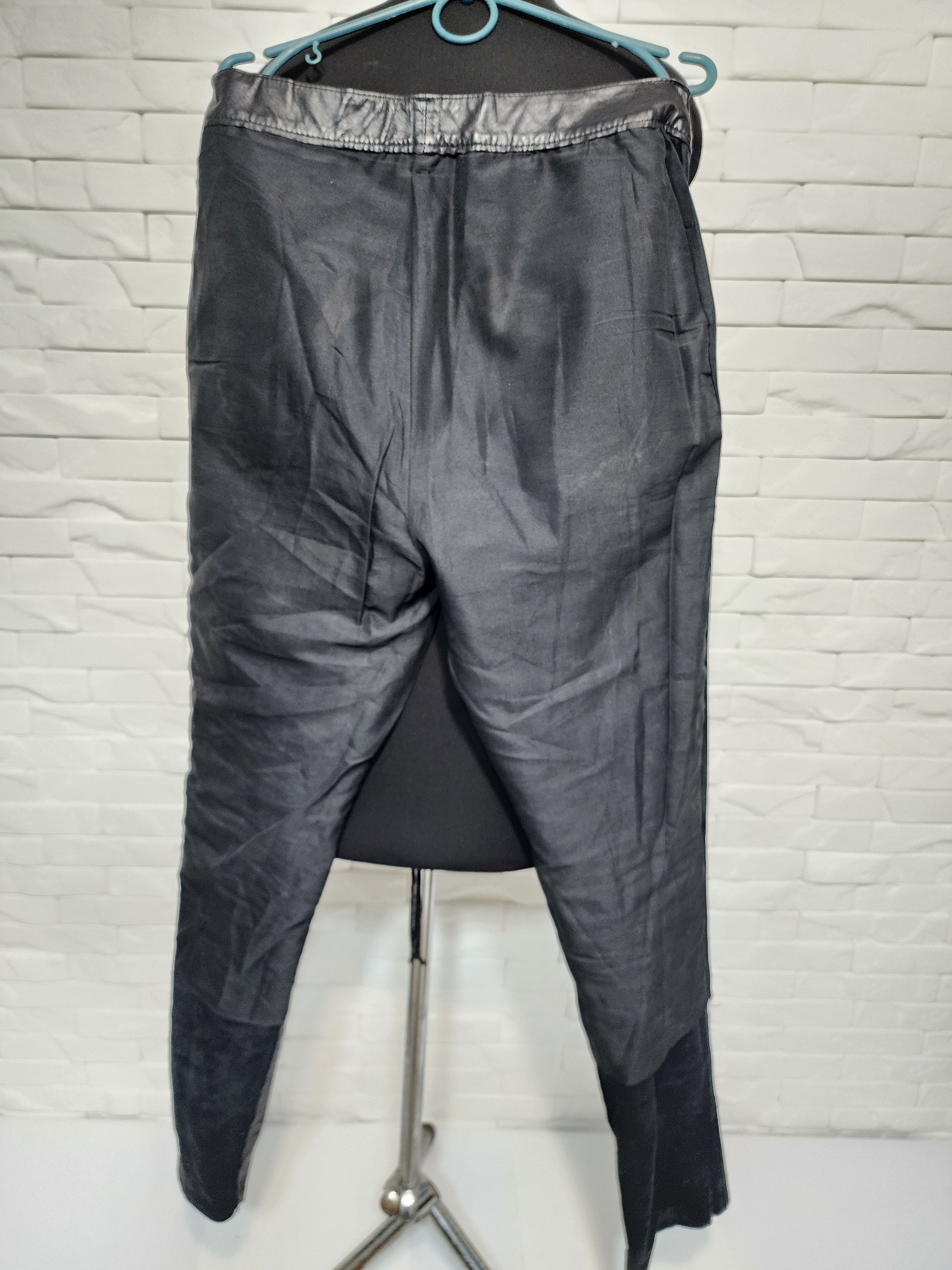 Genuine Leather Men's Black Leather Biker Pants Size 32" / US 10 / IT 46 - 10 Thumbnail
