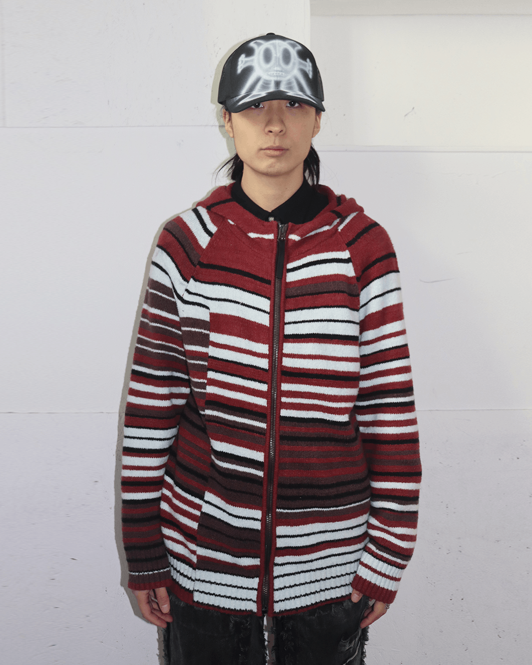 Acne Studios Acne Studios Stripe Knit Hood Zip-Up Size US M / EU 48-50 / 2 - 2 Thumbnail