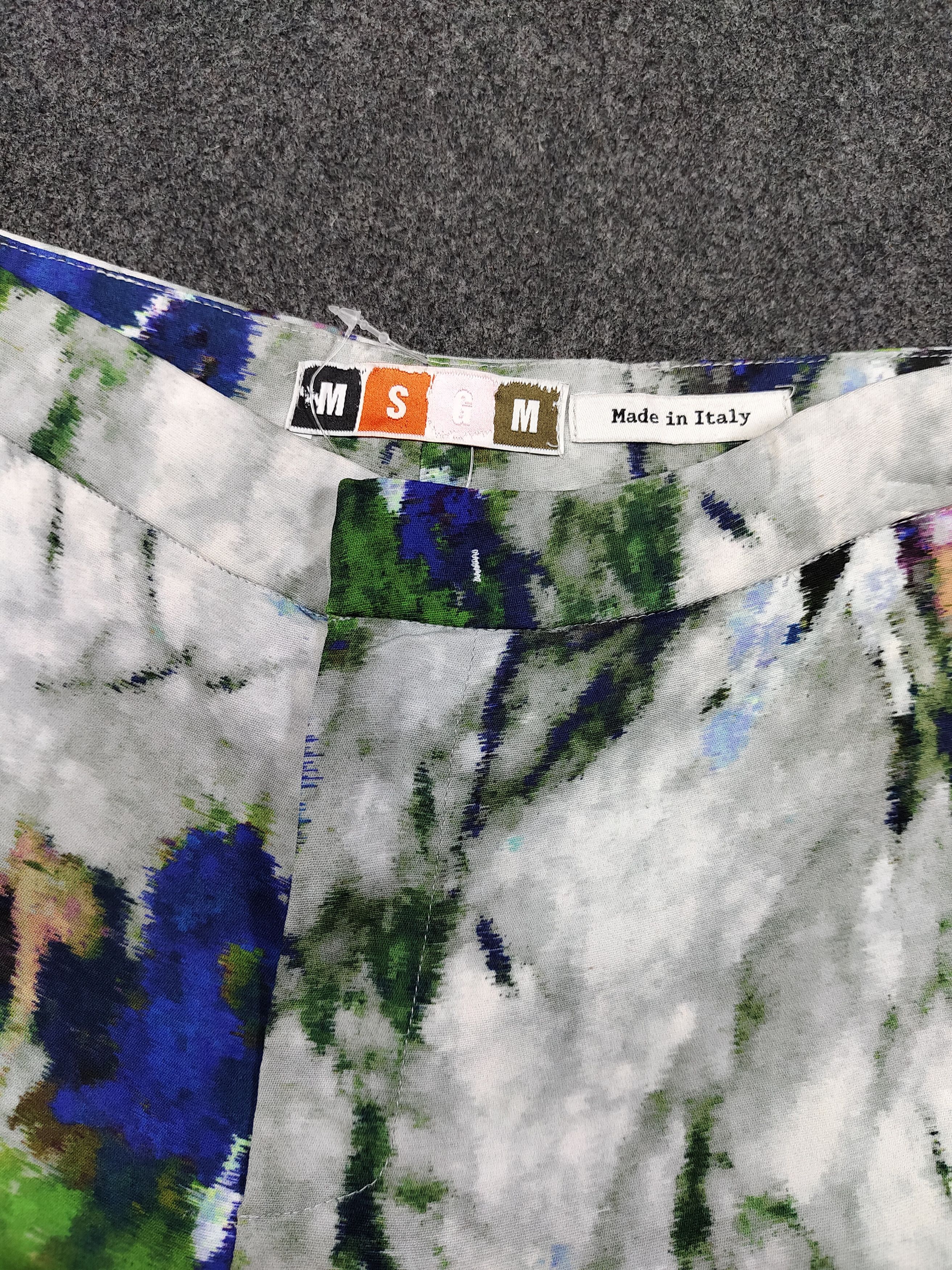 MSGM MSGM 🇮🇹 Flowers Art Viscose Cropped Trousers Size 28" / US 6 / IT 42 - 5 Thumbnail