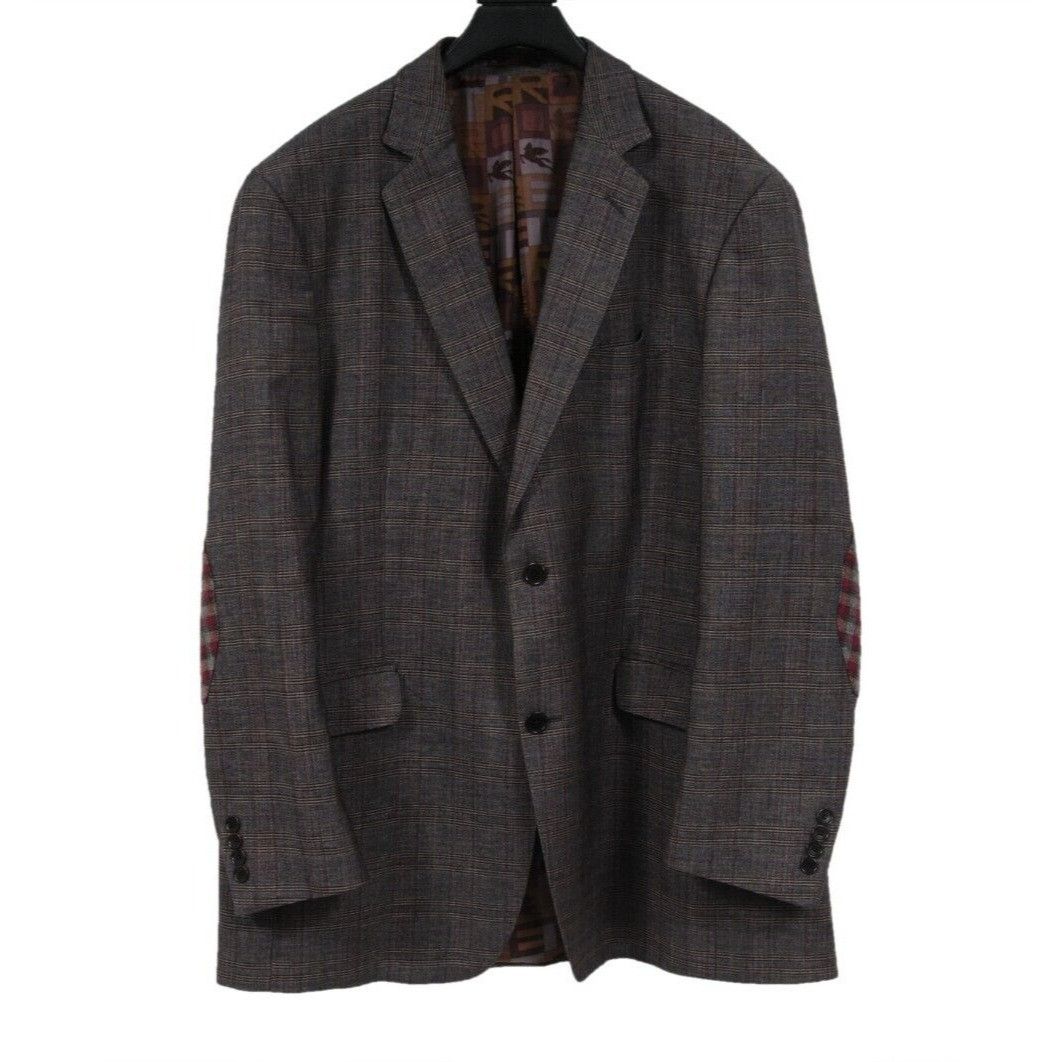 Etro Houndstooth Jacket Gray Wool Blazer IT 56 Size 46R - 1 Thumbnail