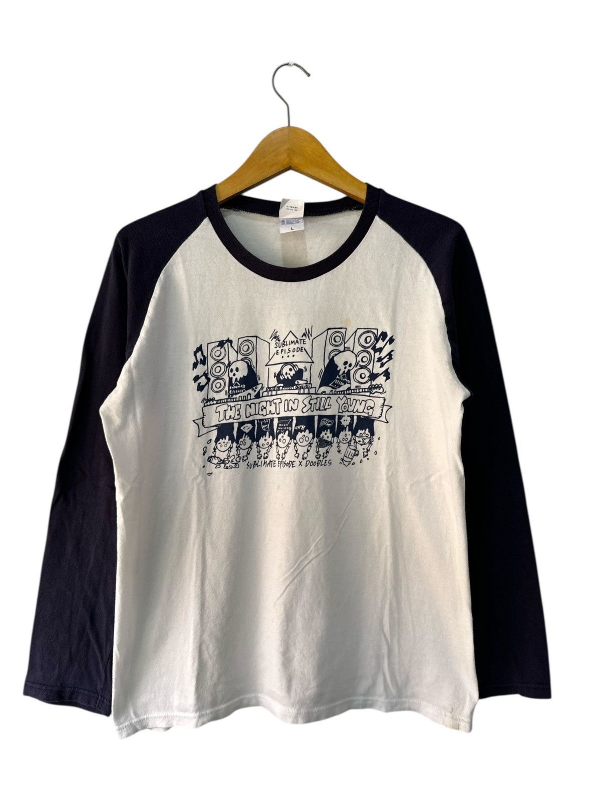 20471120 THE NIGHT IN STILL YOUNG SKULL LONG SLEEVE TEE IFSIX STYLE Size US M / EU 48-50 / 2 - 1 Thumbnail