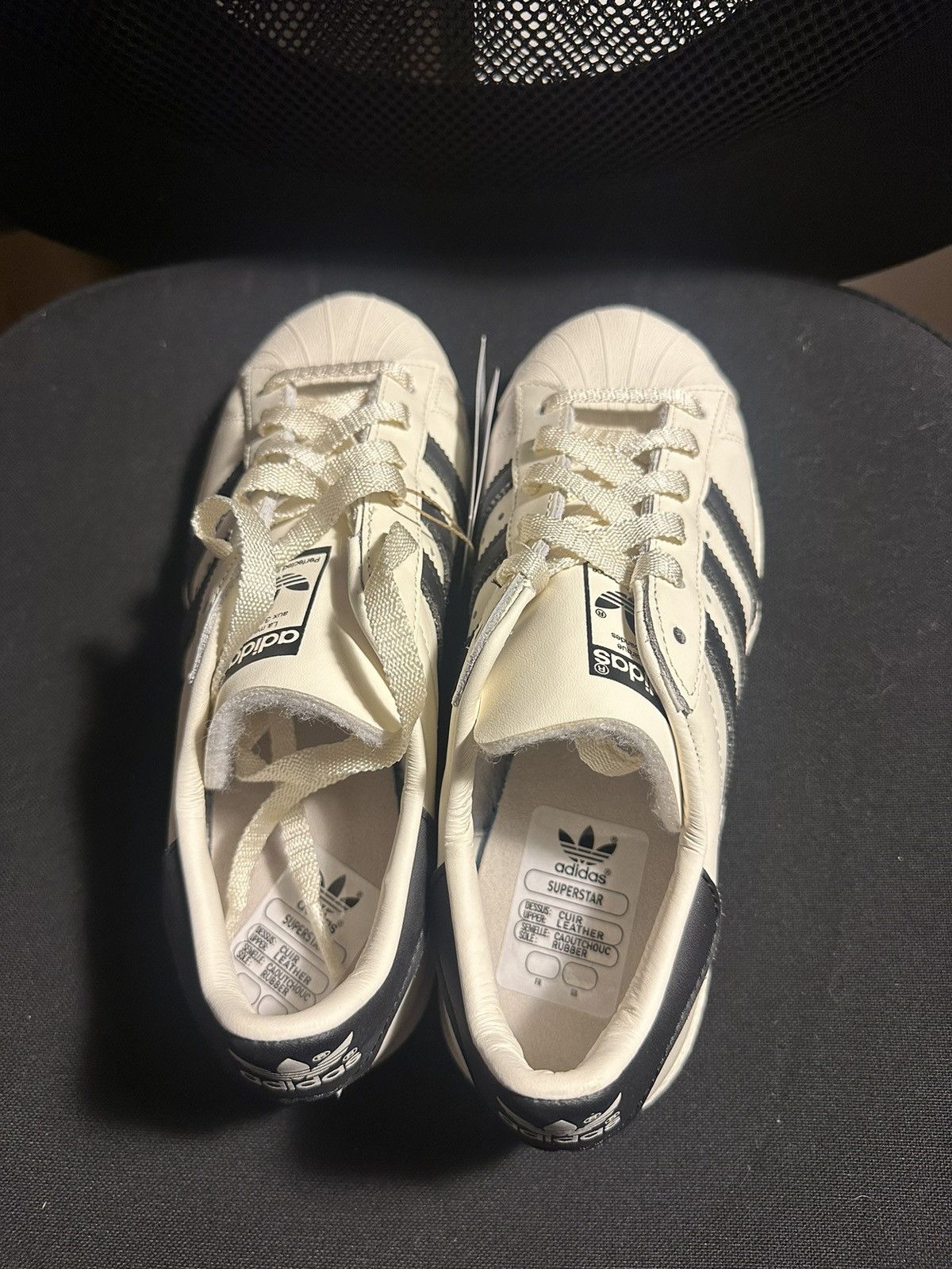 Adidas M 6/W 7-7.5 Superstar Cream Off White Core Black Size US 6 / EU 39 - 4 Thumbnail