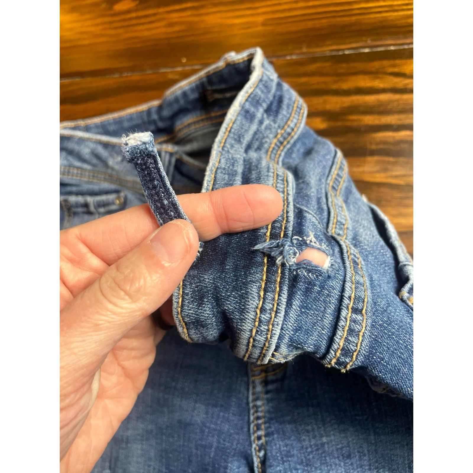 Zara Zara Jeans Women's Size 08 Blue Denim Distressed Frayed Hem Regular Size 30" / US 8 / IT 44 - 6 Thumbnail