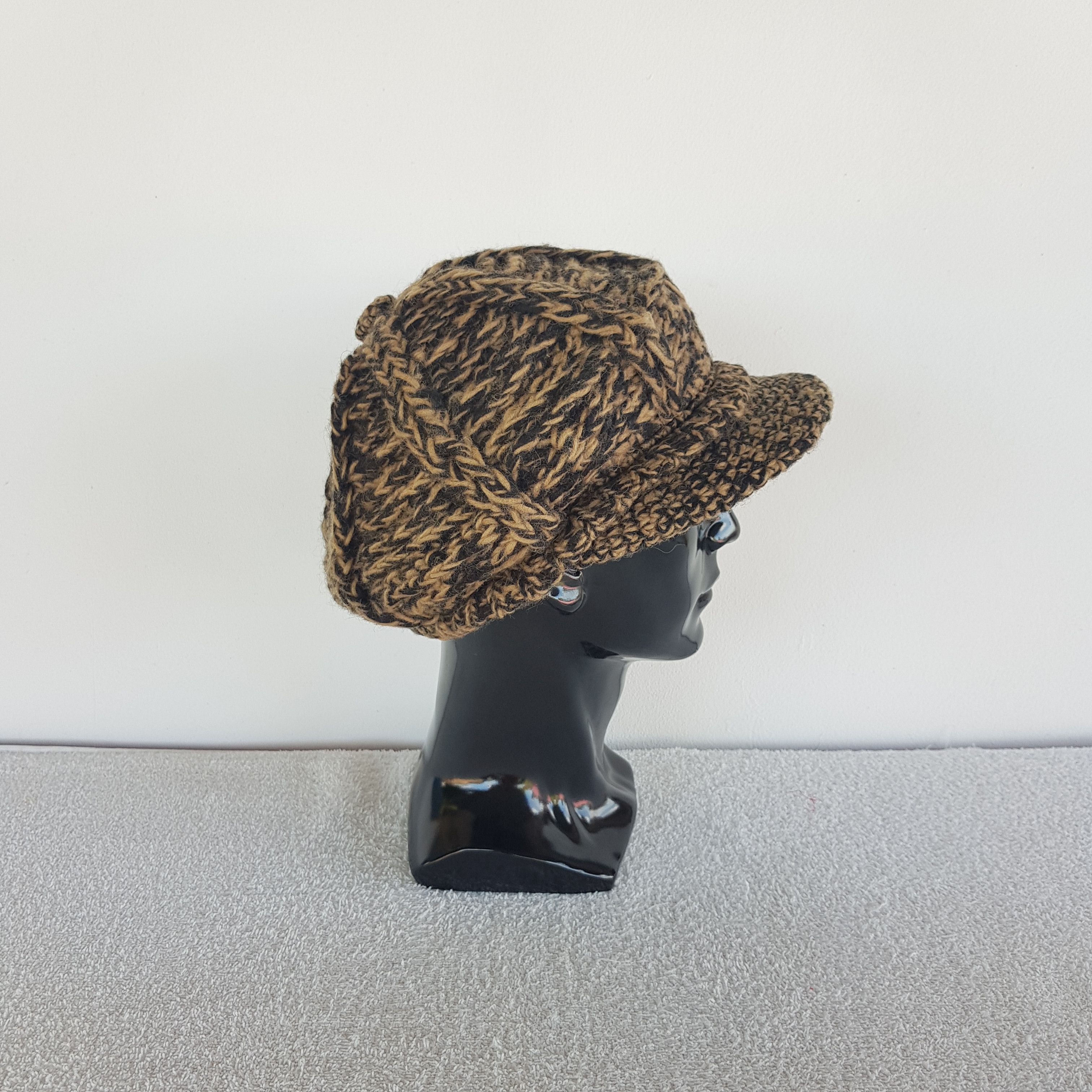 Homespun Knitwear Vintage Japanese Brim Crochet Ribbed Knit Beanie Caps Hats. Size ONE SIZE - 3 Thumbnail