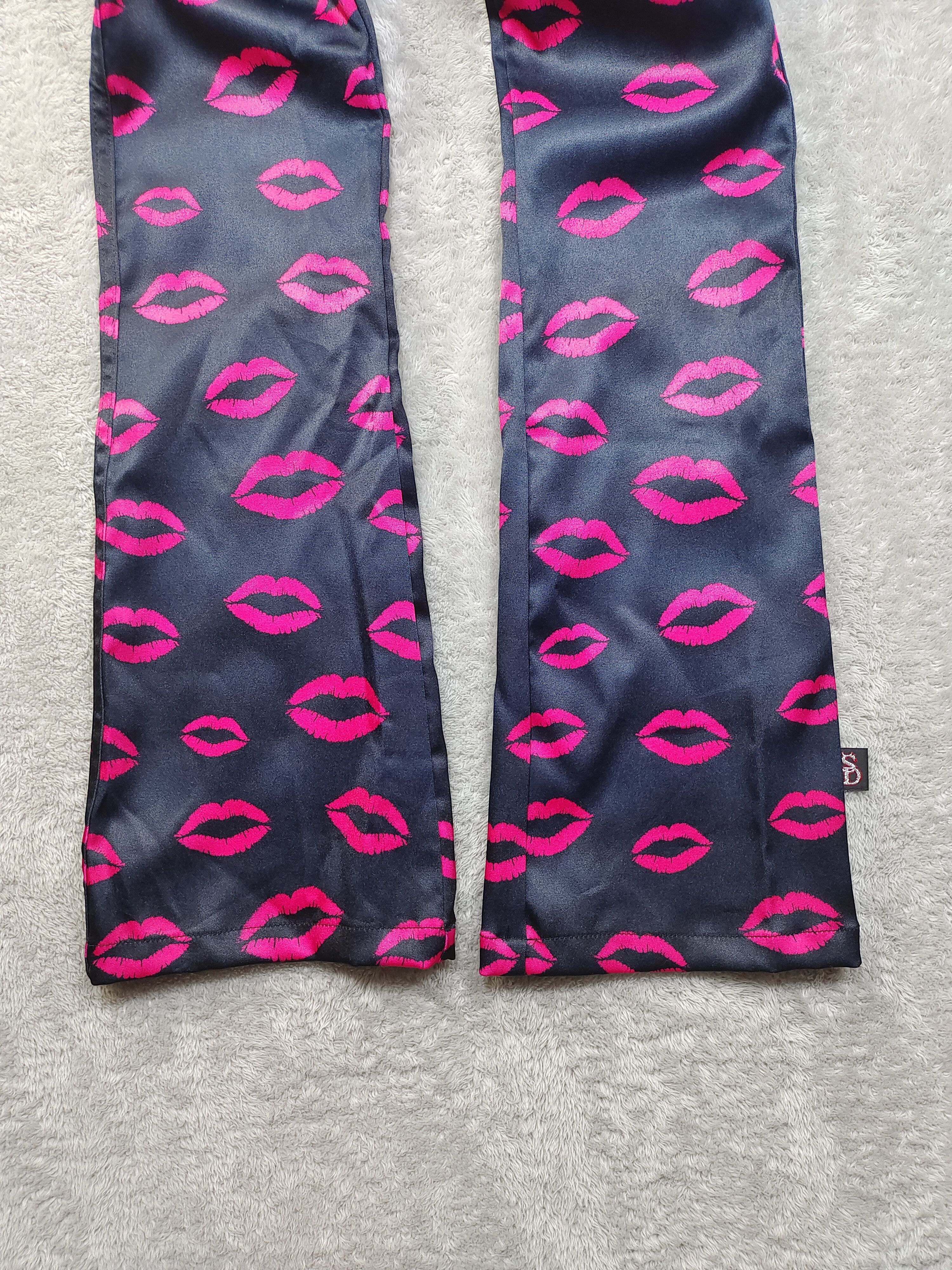 The Rolling Stones SHE DEVIL LIPS PRINT WOMEN BOOTCUT PANTS Size 32" / US 10 / IT 46 - 5 Thumbnail