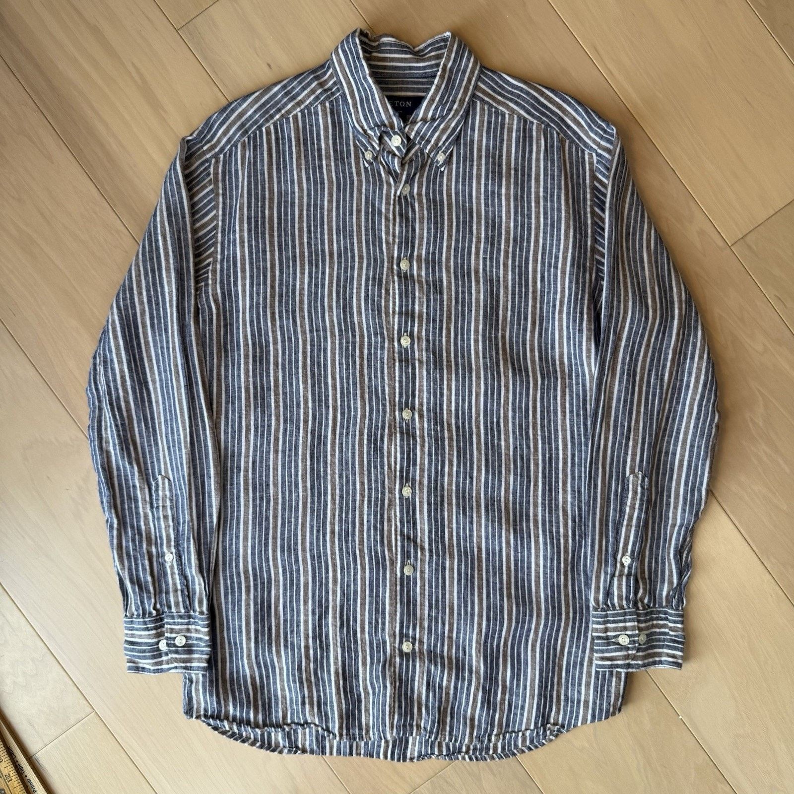 Eton Eton Linen Shirt 16.5 Multicolor Striped Collared Button Up Size US M / EU 48-50 / 2 - 2 Thumbnail