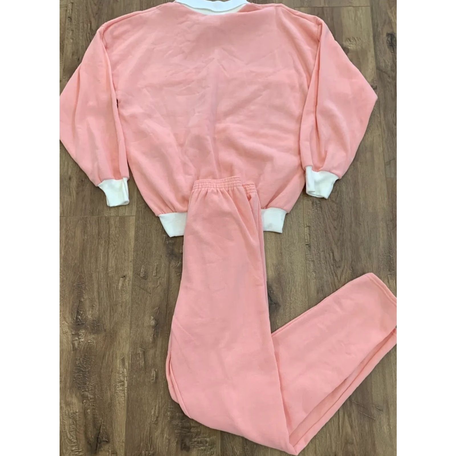 Pinko VTG Tortoni Pink Crewneck Sweatshirt Womens USA MADE Med. Sweatpants Set 80s Pastel Pink Womens Size M Size M / US 6-8 / IT 42-44 - 7 Thumbnail