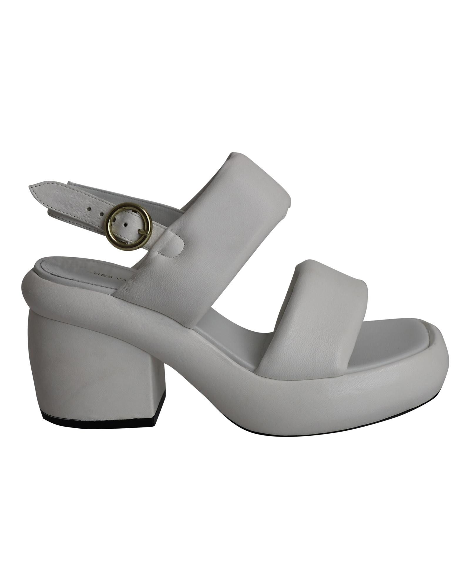 image of Dries Van Noten White Padded Platform Sandals, Women's (Size 5)