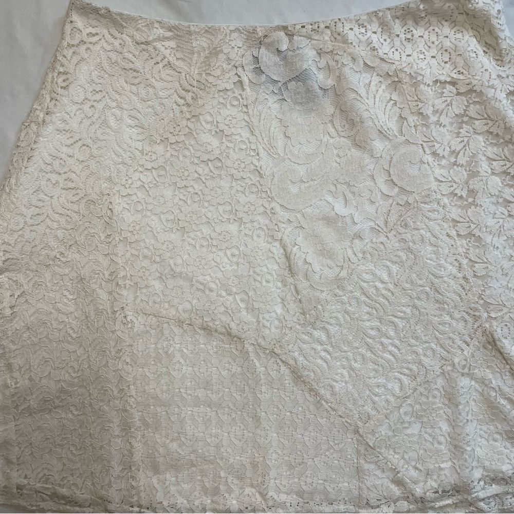 Ralph Lauren NWT New $195 Lauren Ralph Lauren Cream Patchwork Lace Skirt Size 38" / US 16 / IT 52 - 7 Thumbnail