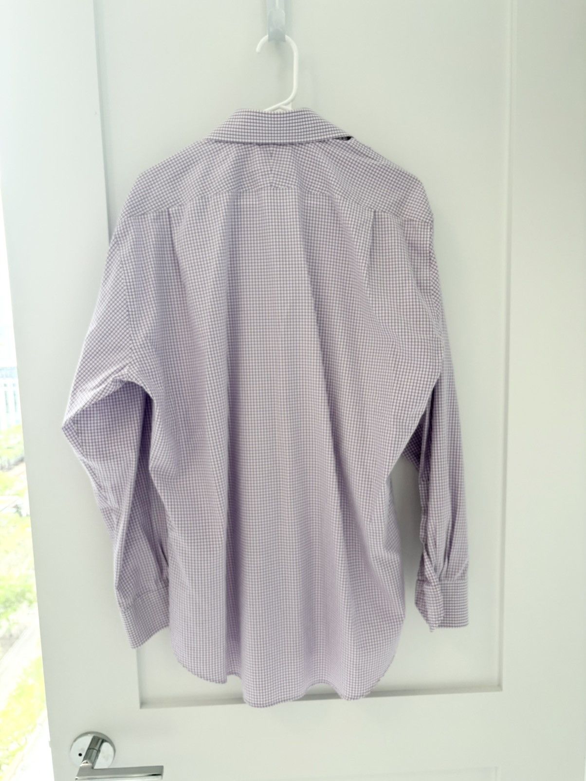 Peter Millar Peter Millar Nanoluxe Purple Gingham Dress Shirt 16 34/35 Size US L / EU 52-54 / 3 - 6 Thumbnail