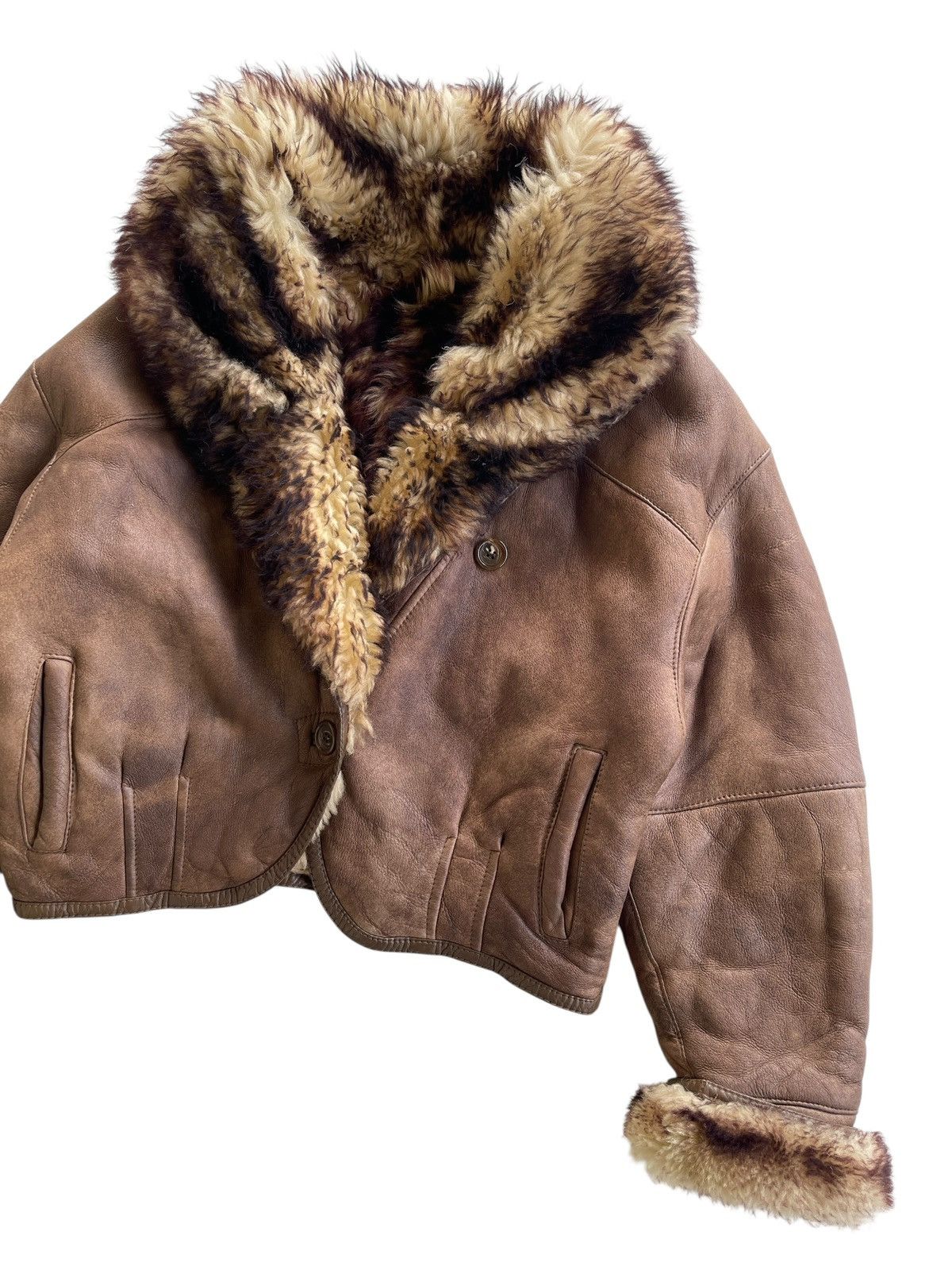 Vintage Vintage Sheepskin Real Fur Waist Jacket Size US M / EU 48-50 / 2 - 8 Thumbnail