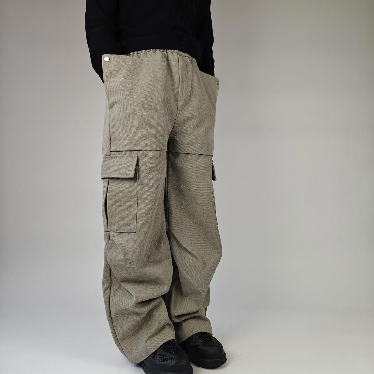 Other Beige Heavy Canvas Technical Wide Leg Trousers Size US 32 / EU 48 - 5 Thumbnail
