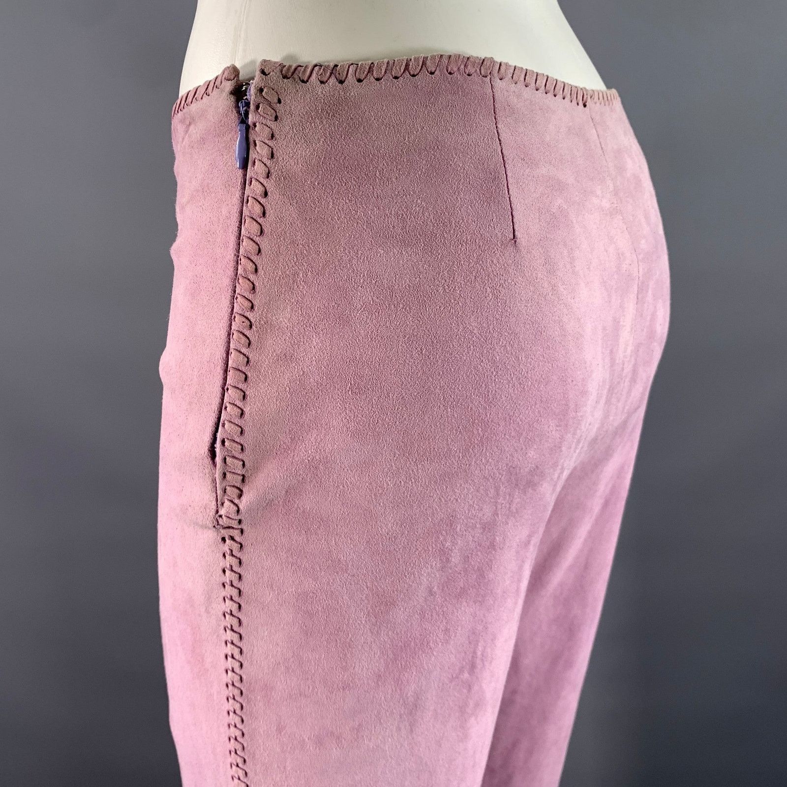 Celine CELINE Size 4 Purple Lavender Leather Suede Pants Size US 28 / EU 44 - 3 Thumbnail