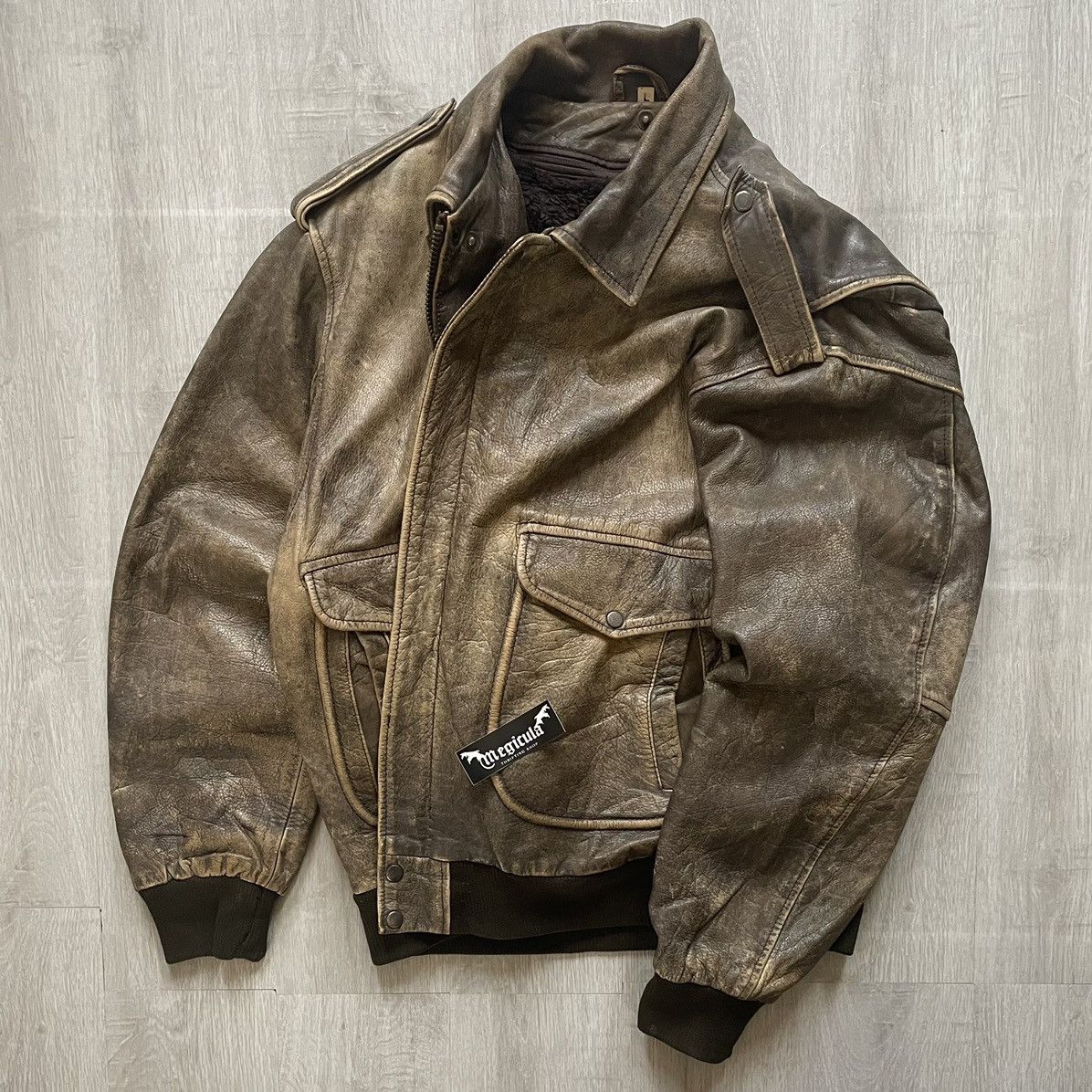 Other Unbrand Vintage Patina Pilot Flight Genuine Leather Jacket Size US XL / EU 56 / 4 - 6 Thumbnail