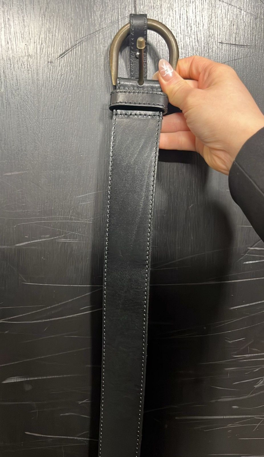 Saint Laurent Paris o1s1wg111224 732282 Size: 85 / Croissant De Lune Buckle Belt Size 32 - 3 Thumbnail