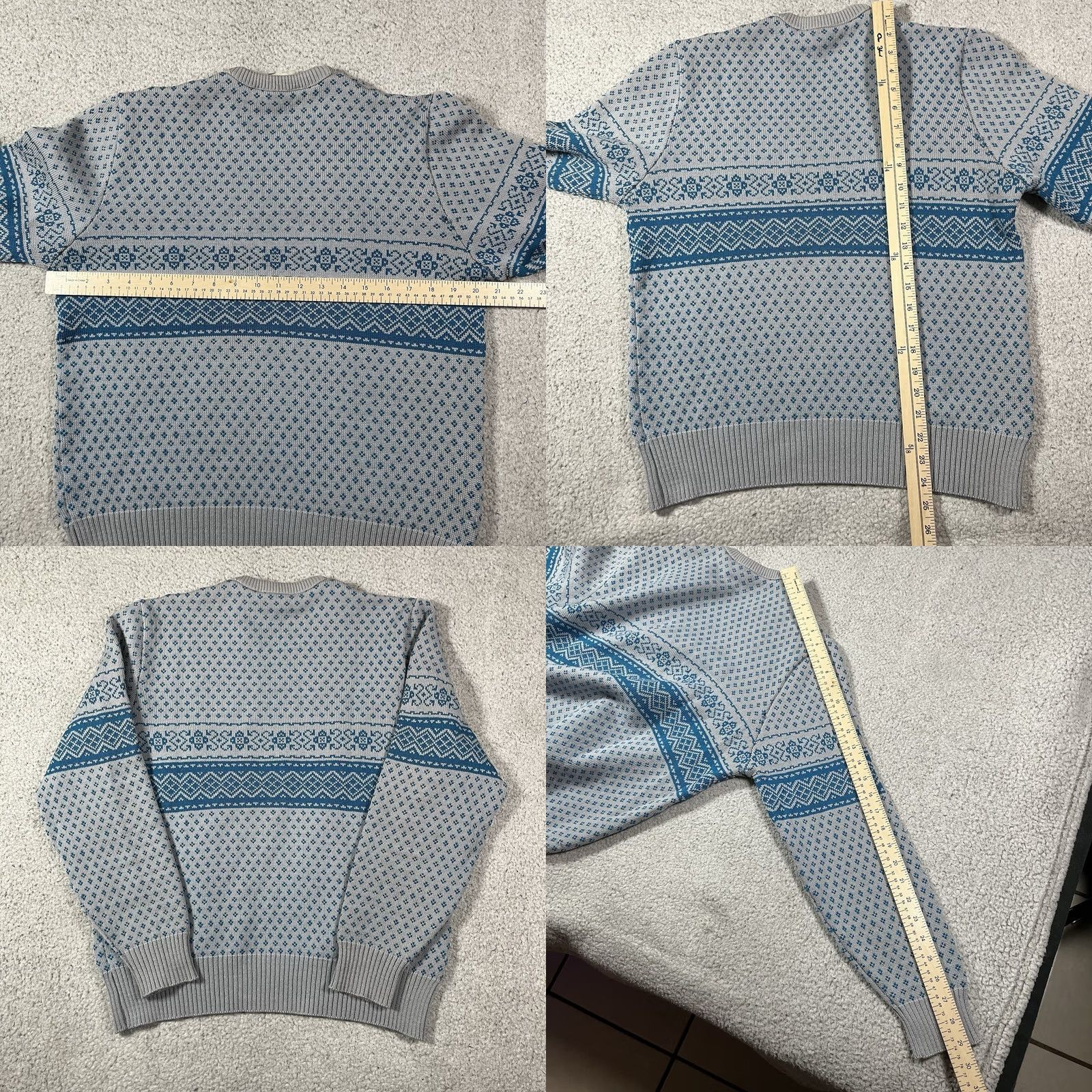 Eddie Bauer VINTAGE Eddie Bauer Sweater Mens M Gray Blue Wool Fair Isle Nordic Made USA Knit Size US M / EU 48-50 / 2 - 8 Thumbnail