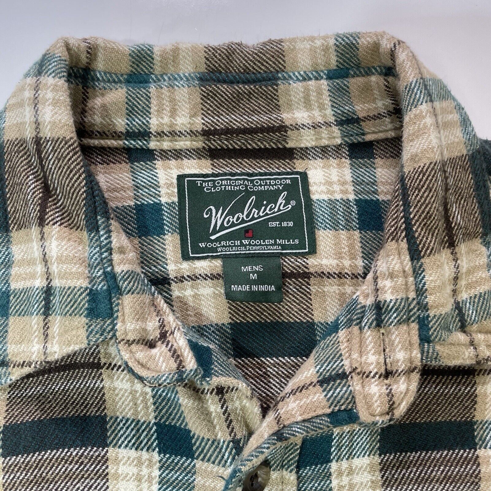 Woolrich Woolen Mills Woolrich Men's Green Blue Plaid Flannel Shirt Size M Outdoor Size US M / EU 48-50 / 2 - 3 Thumbnail