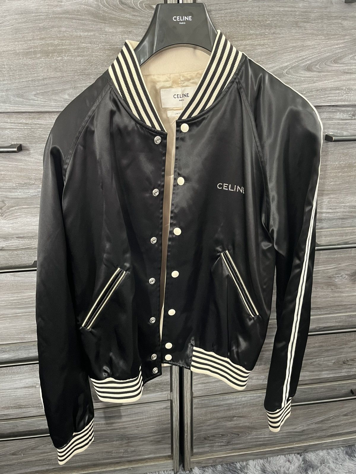 Celine Celine Crystal Embroidered Satin Bomber Size US M / EU 48-50 / 2 - 1 Thumbnail