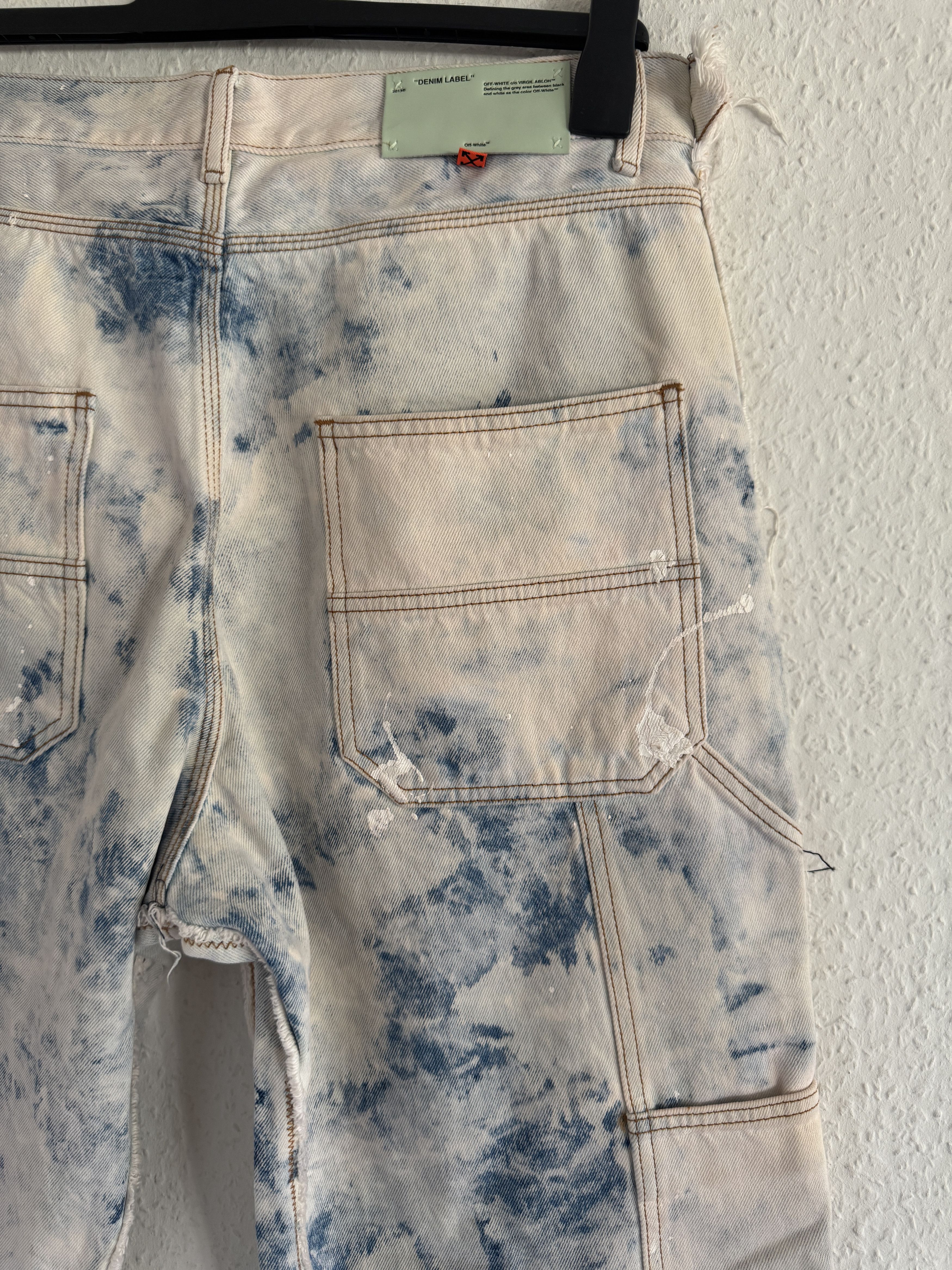 Off-White Bleached Reconstructed Double Knee Carpenter Pants Size US 34 / EU 50 - 14 Thumbnail