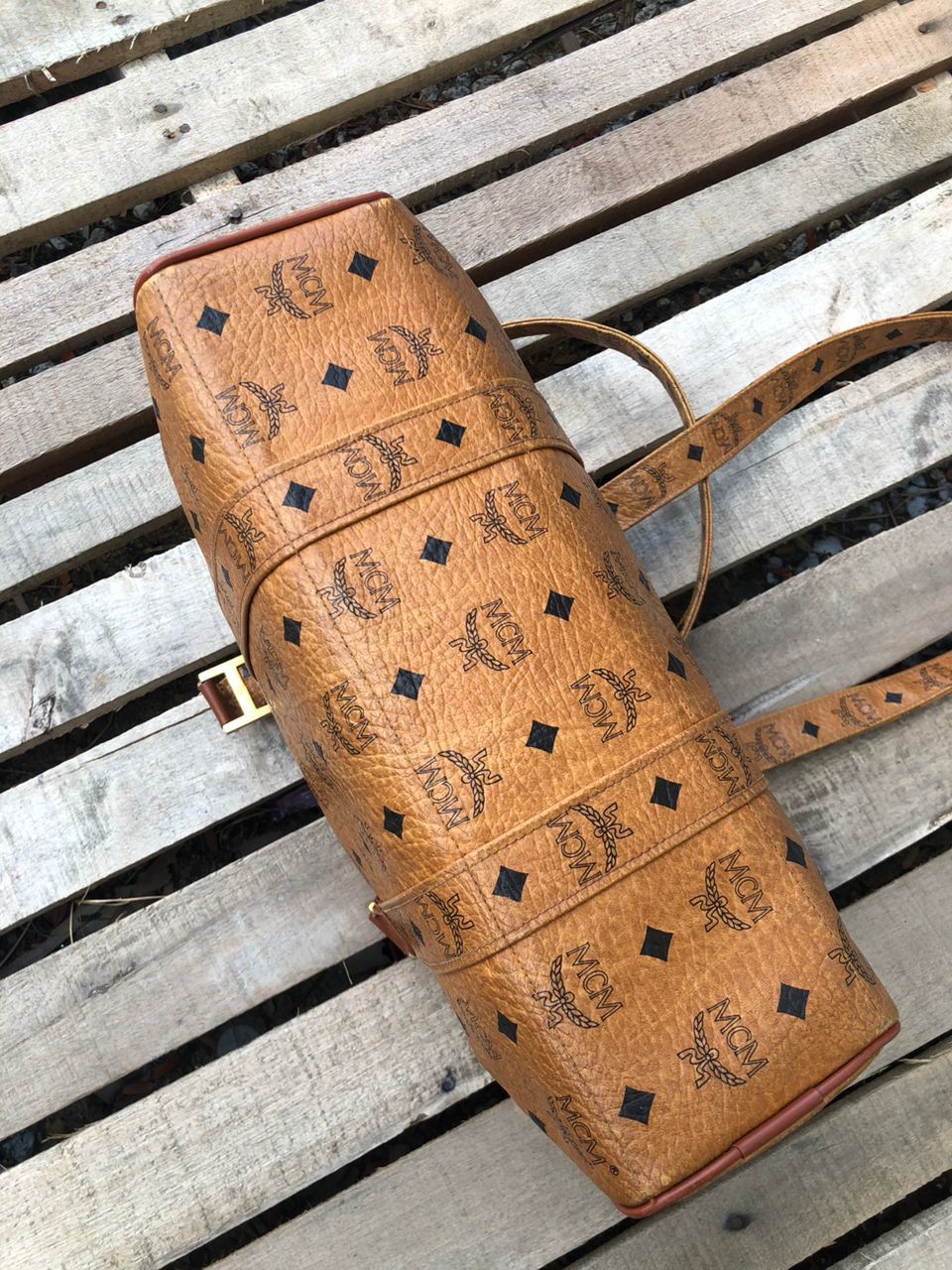 MCM Vintage MCM Cognac Visetos Monogram Shoulder Bag Size ONE SIZE - 4 Thumbnail