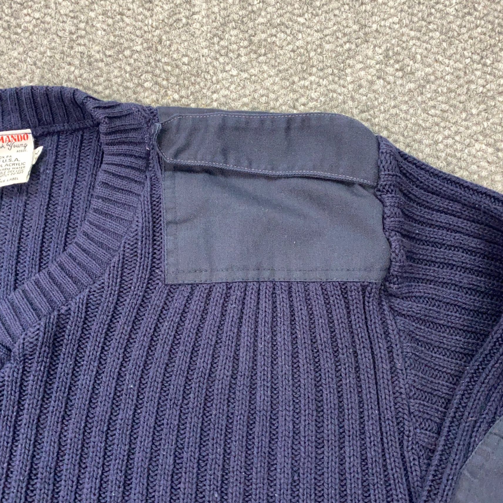 Commando Vintage Jack Young USA Sweater Mens Medium Pullover Military Blue Knit 90s Size US M / EU 48-50 / 2 - 3 Thumbnail
