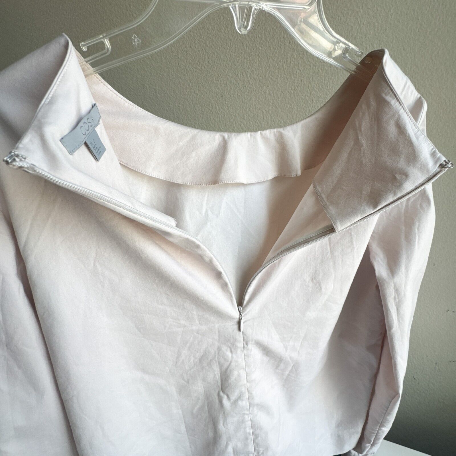 Cos COS Bow Sleeve Ties Accent Long Sleeve Top Beige Taupe Sz 6 Size M / US 6-8 / IT 42-44 - 5 Thumbnail