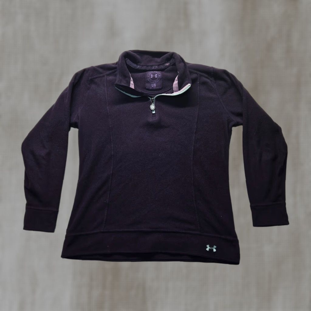 Under Armour VINTAGE Under Armour Sweater Shirt Women's L Black 1/4 Zip Knit Pullover 2010s Womens Size L / US 10 / IT 46 - 1 Thumbnail