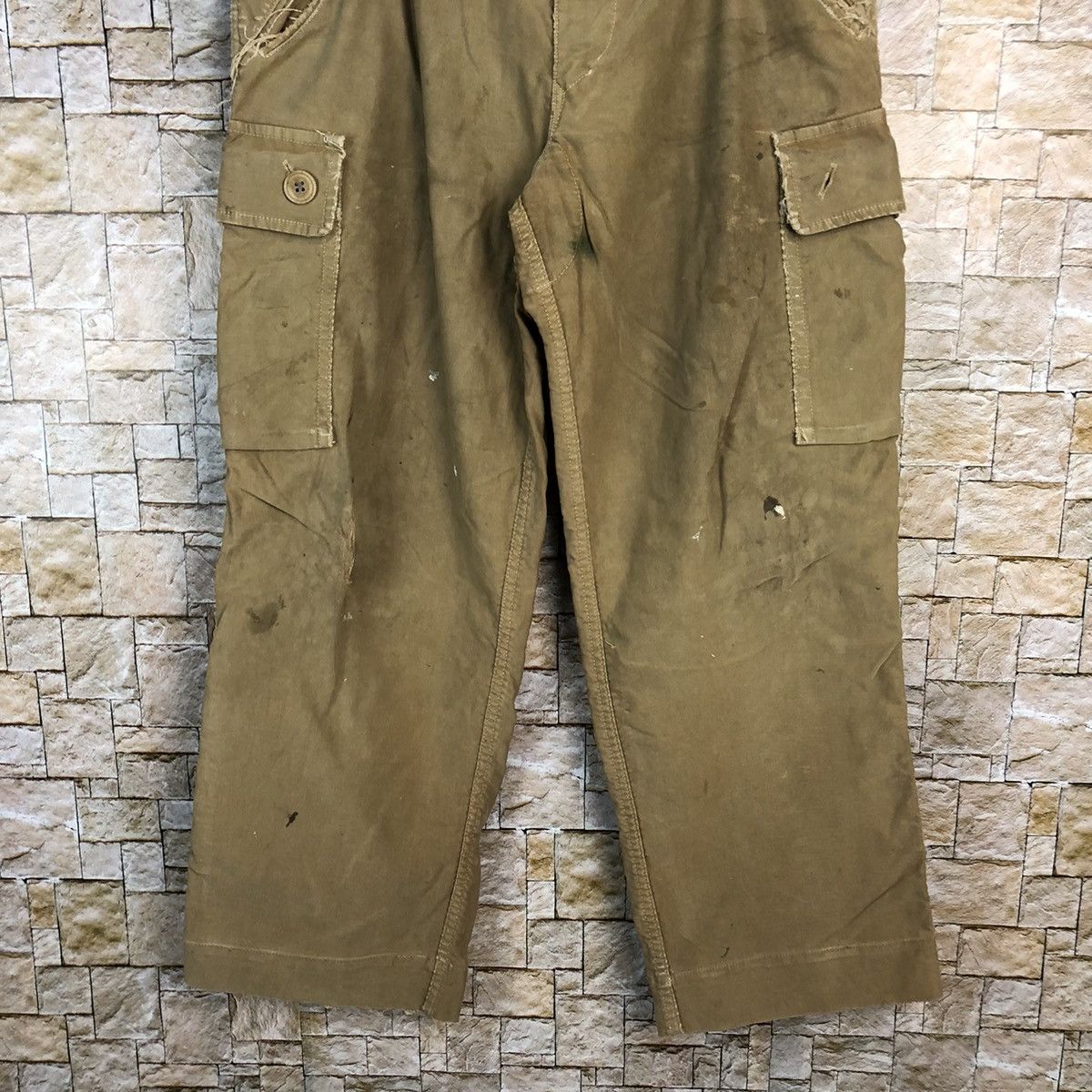 HOLLYWOOD RANCH MARKET D HRM Hollywood Ranch Market Brown ripped cargo Pants #A350 Size US 32 / EU 48 - 3 Thumbnail