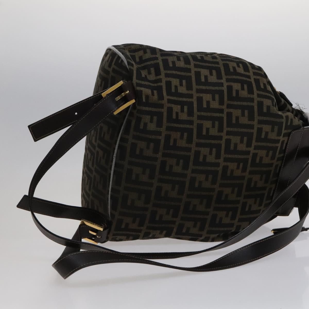 Fendi FENDI Zucca Canvas Backpack Brown Black Gold Size ONE SIZE - 9 Thumbnail