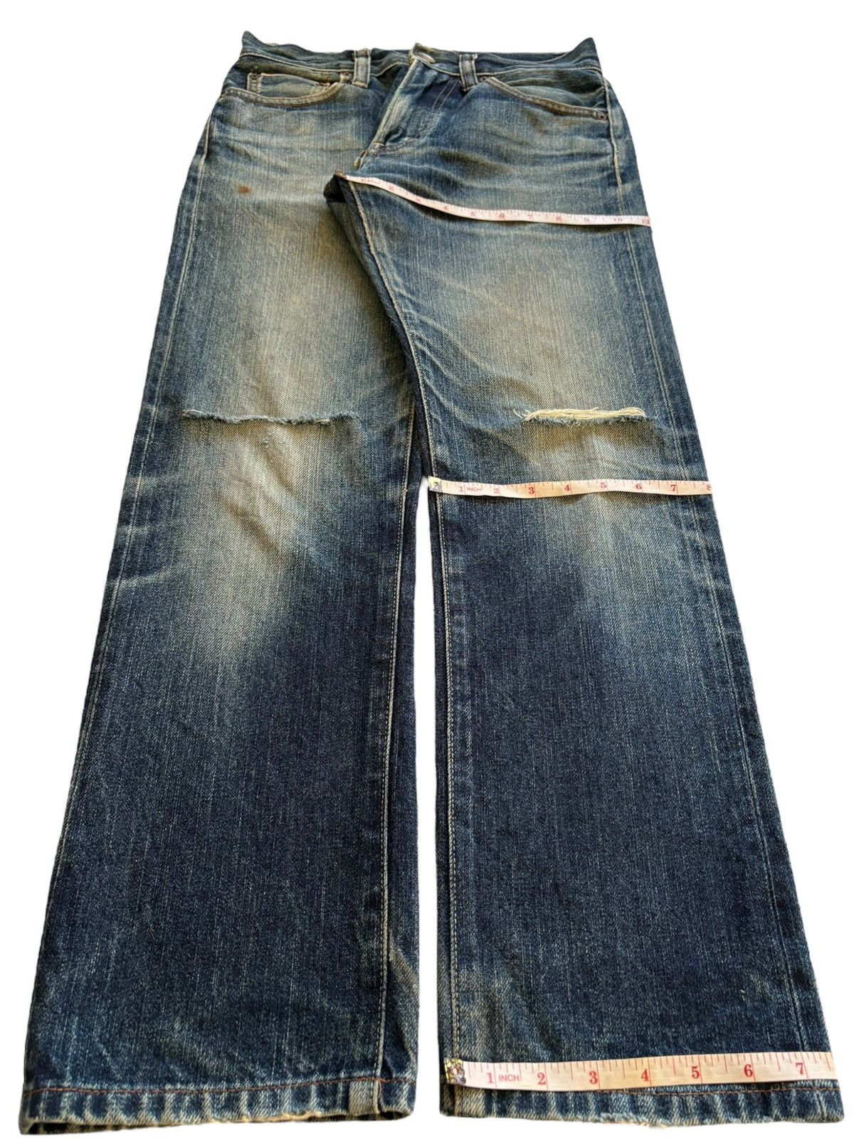 Uniqlo Vintage Uniqlo Selvedge Rusty Mud Wash Ripped Jeans Size US 28 / EU 44 - 16 Thumbnail