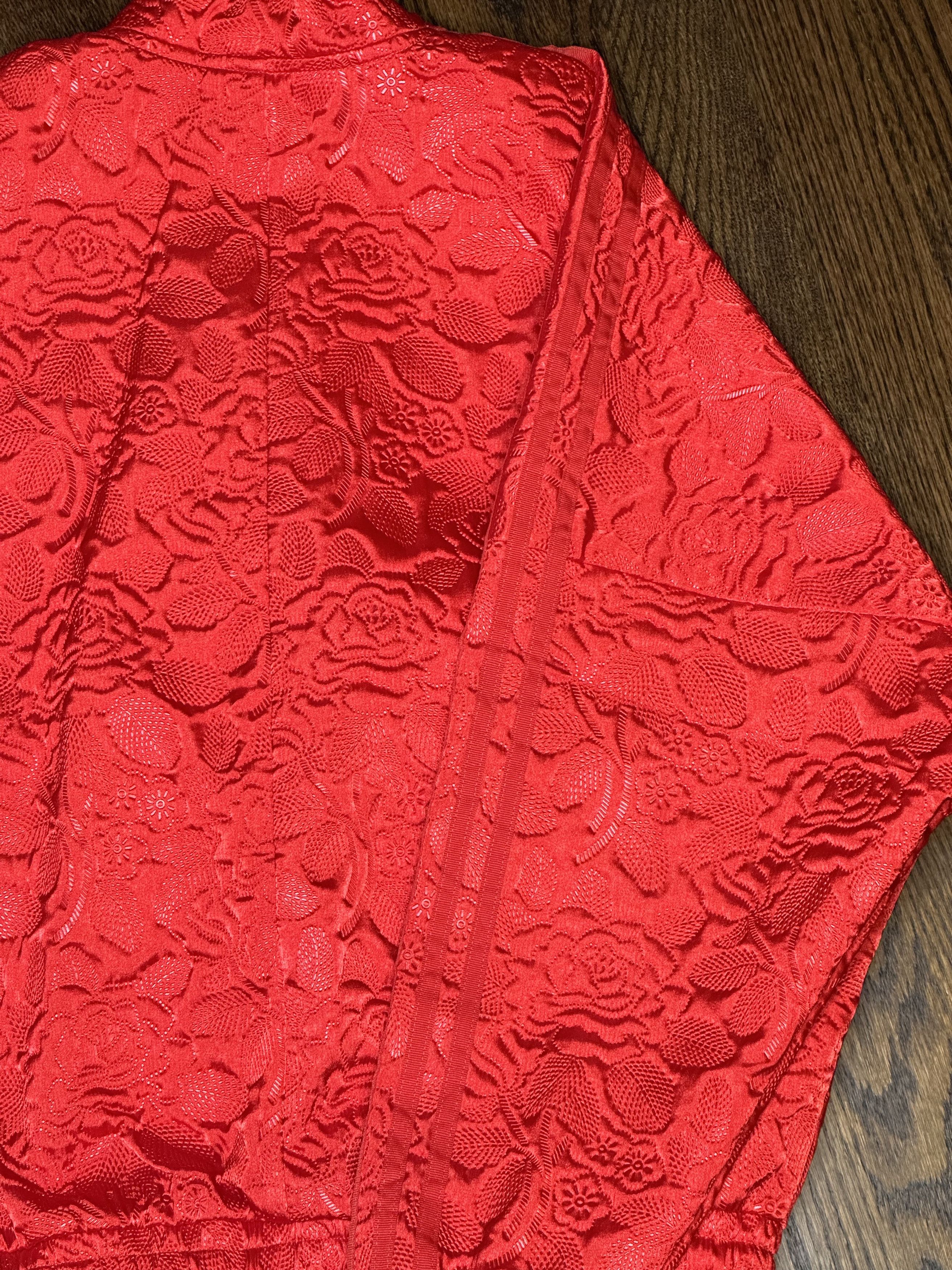 Adidas Adidas Originals Red Floral Embroidered Bomber Jacket Size M / US 6-8 / IT 42-44 - 2 Thumbnail