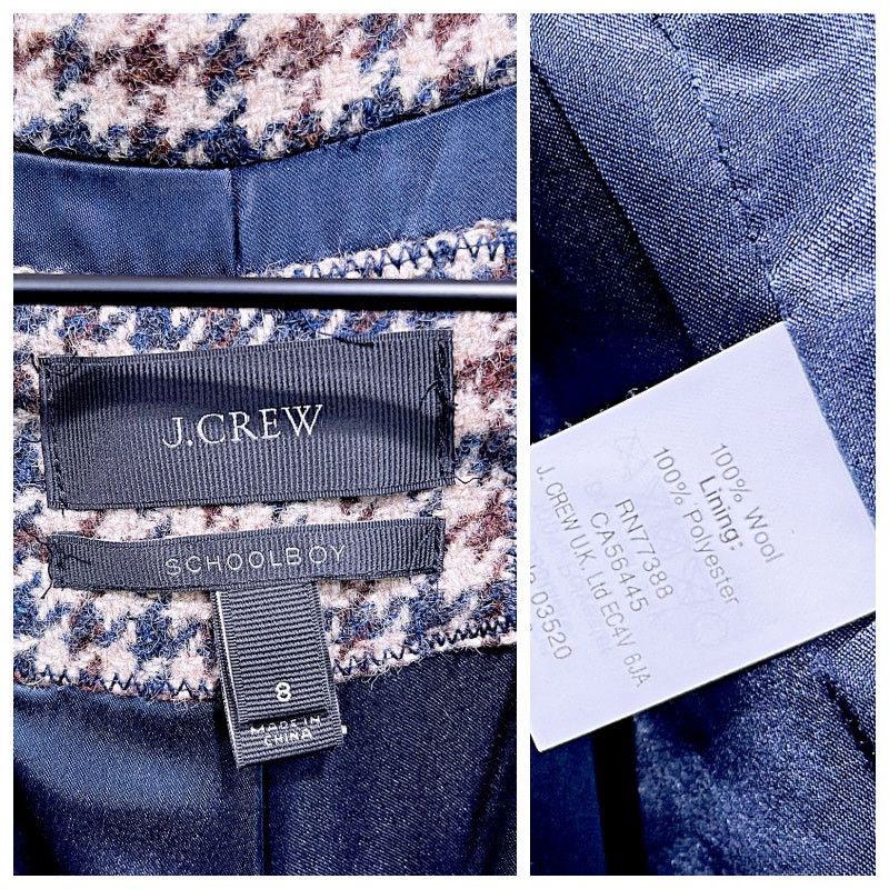 J.Crew J CREW Tweed Wool Schoolboy Blazer Brown Womens 8 Size M / US 6-8 / IT 42-44 - 8 Thumbnail